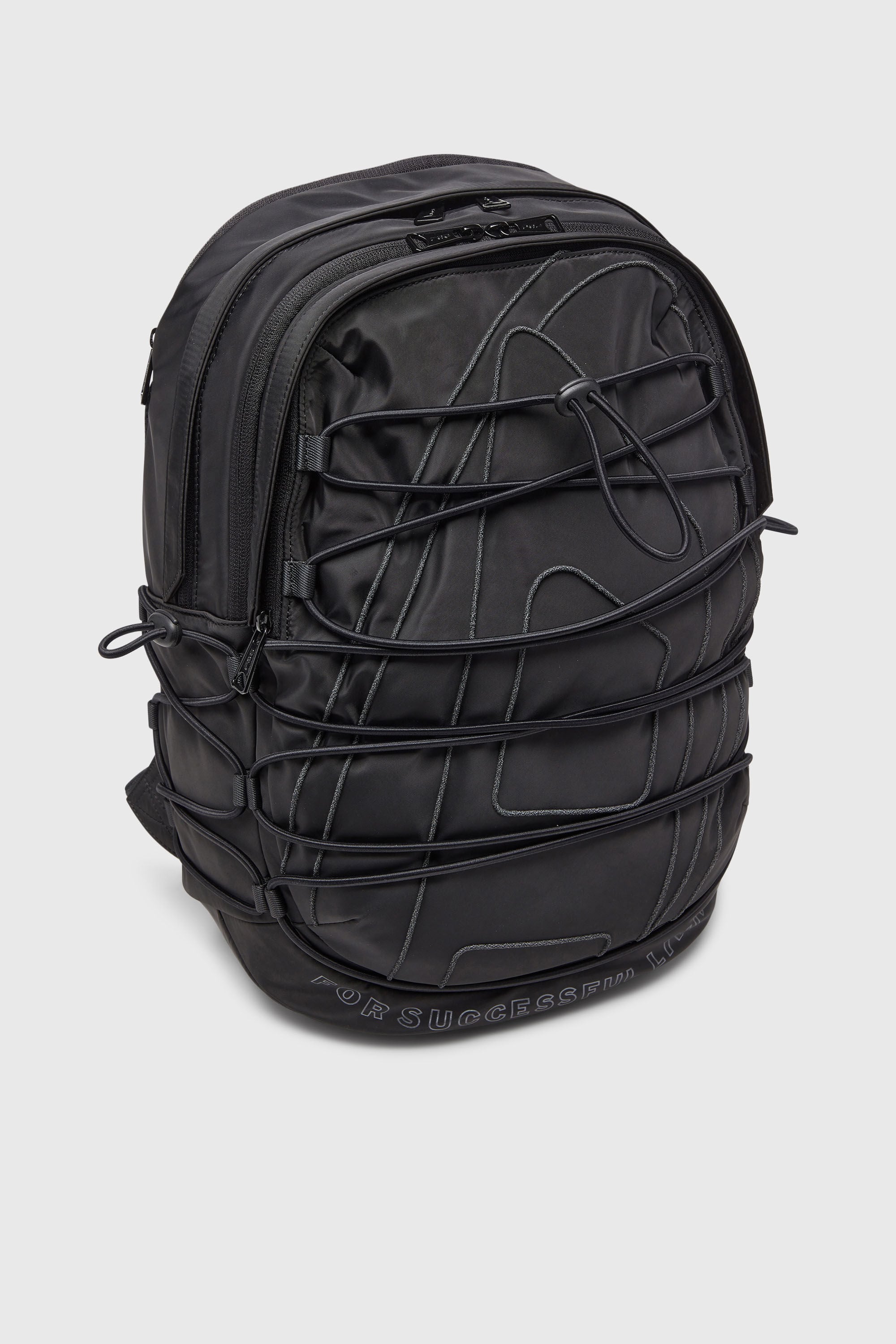 Diesel - TECH-D BACKPACK X, Unisex's Tech-D - Backpack with bungee cords and reflective details in Black - 5