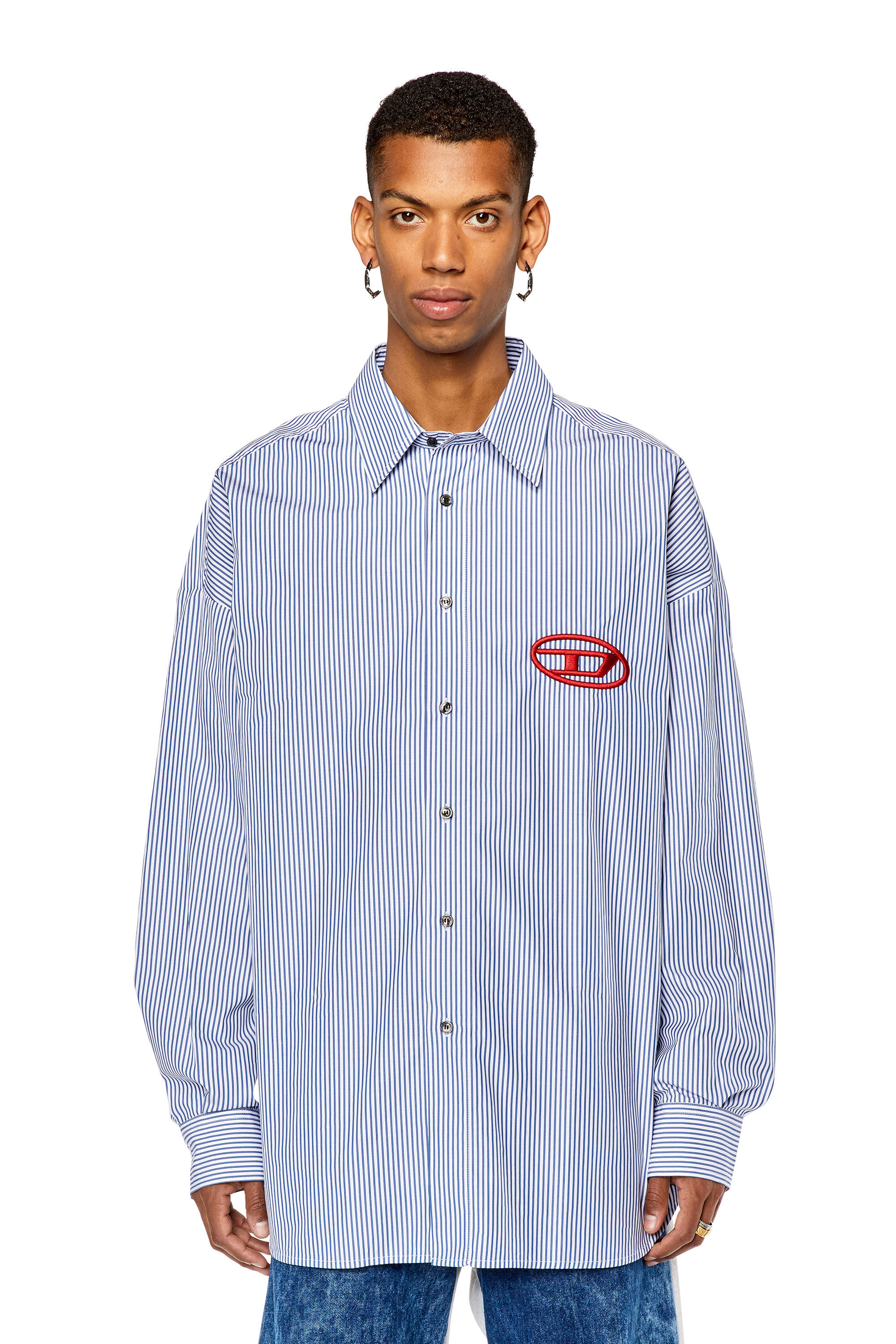 Men's Loose fit shirt with embroidered logo | S-DOUBER Diesel