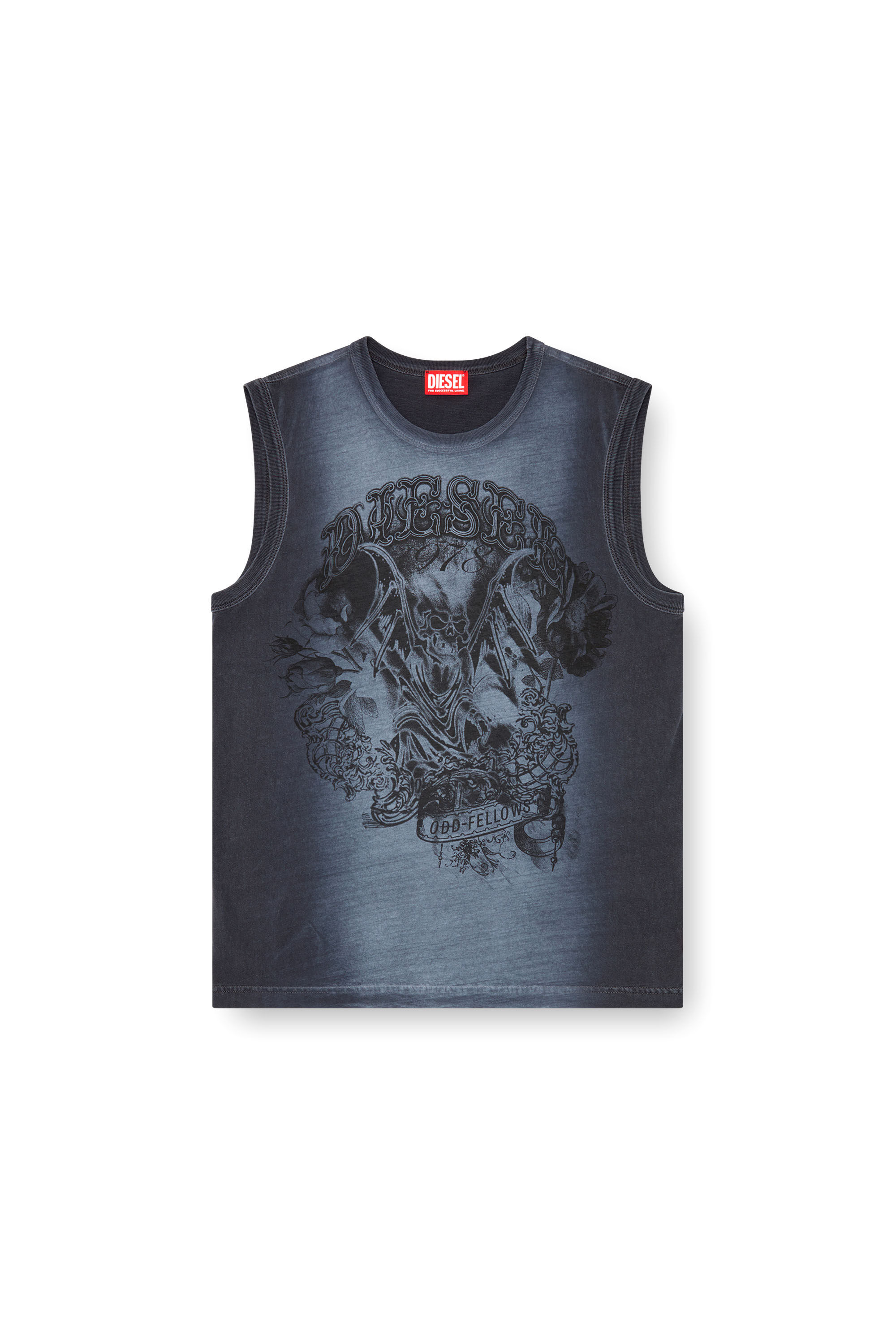Men's Faded tank top with graphic print | Blue | Diesel
