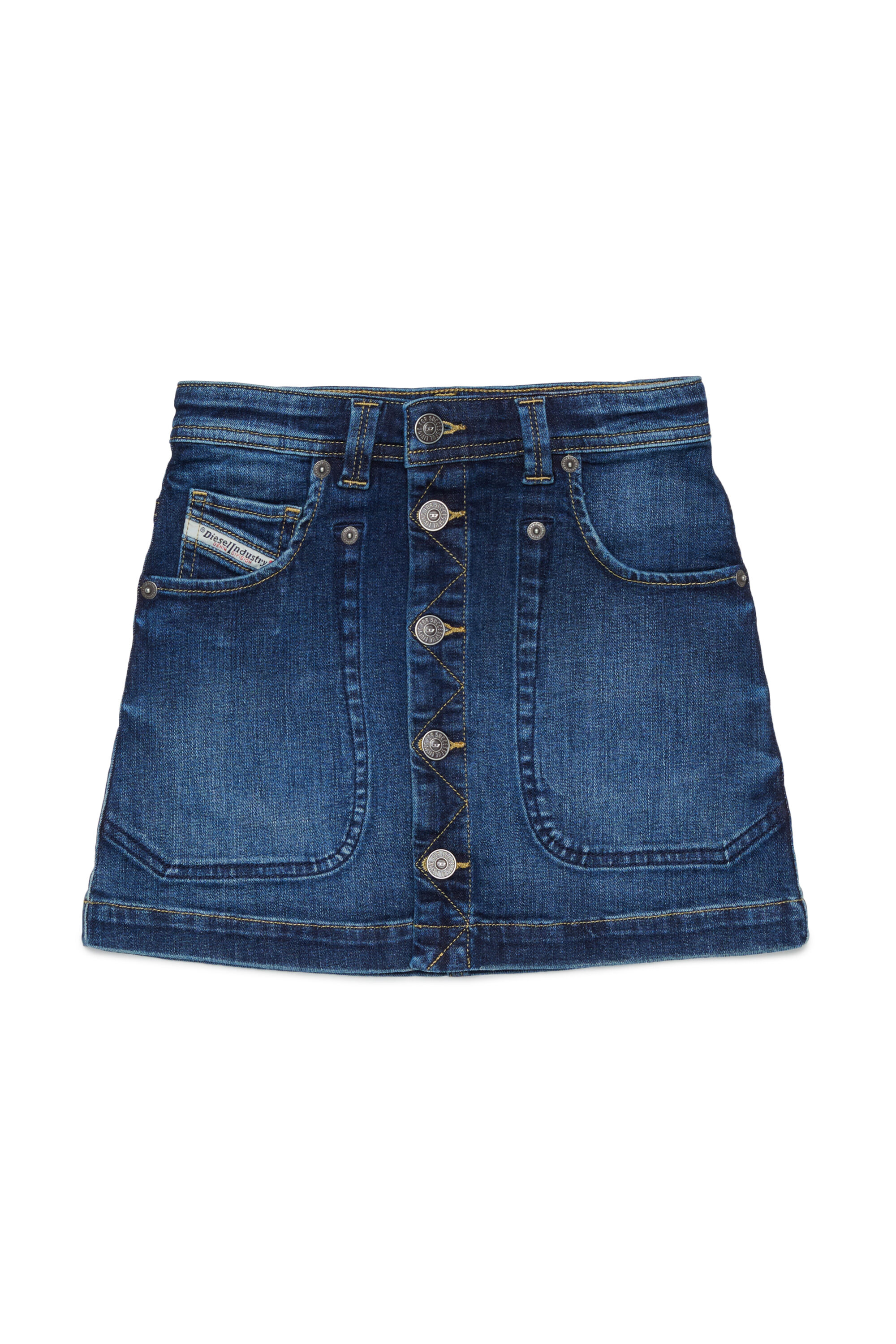 Diesel - GEALBUS, Woman's Button-through denim mini skirt in Medium blue - 1