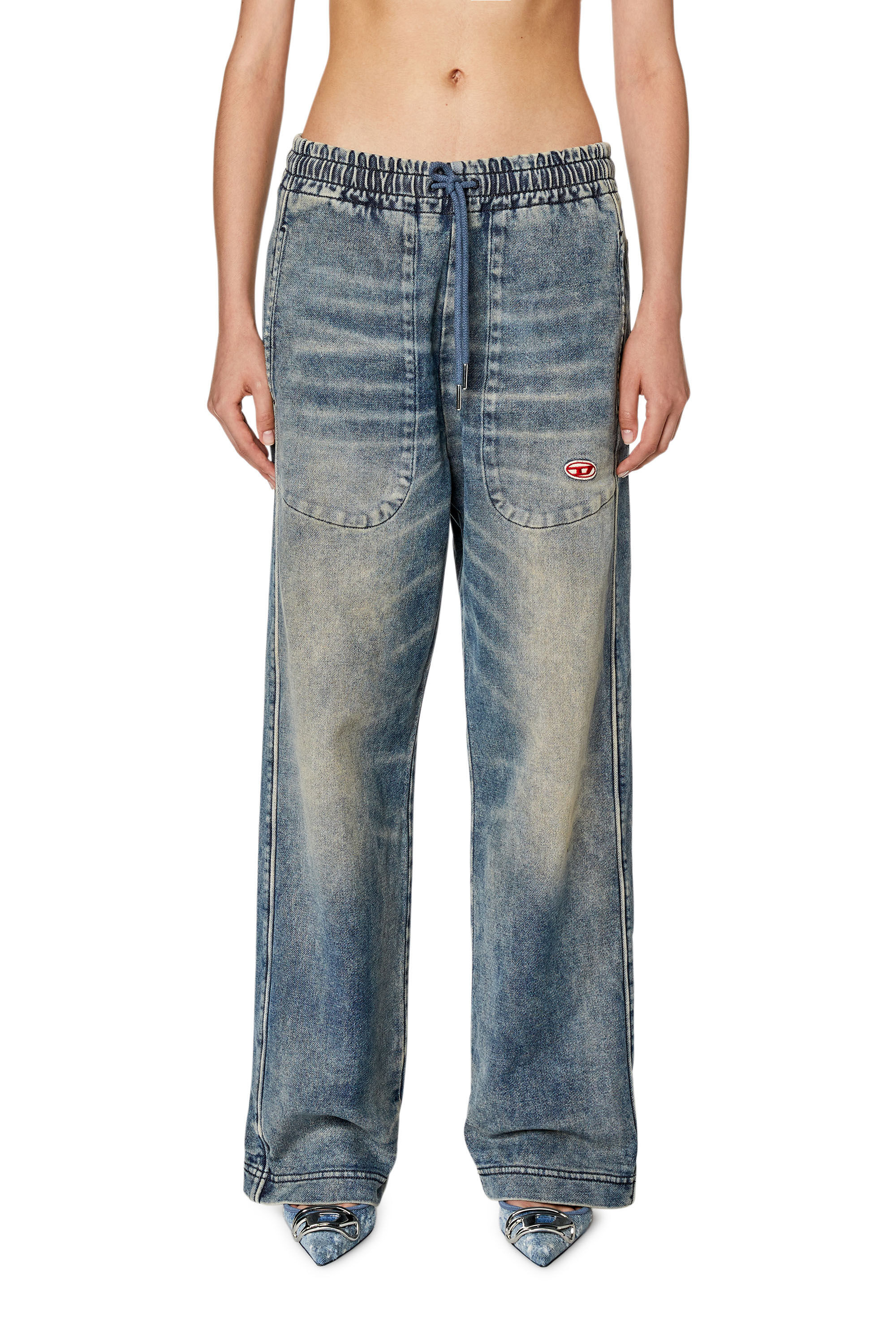 Women s Straight Jeans Medium blue Diesel D Martians Track Denim