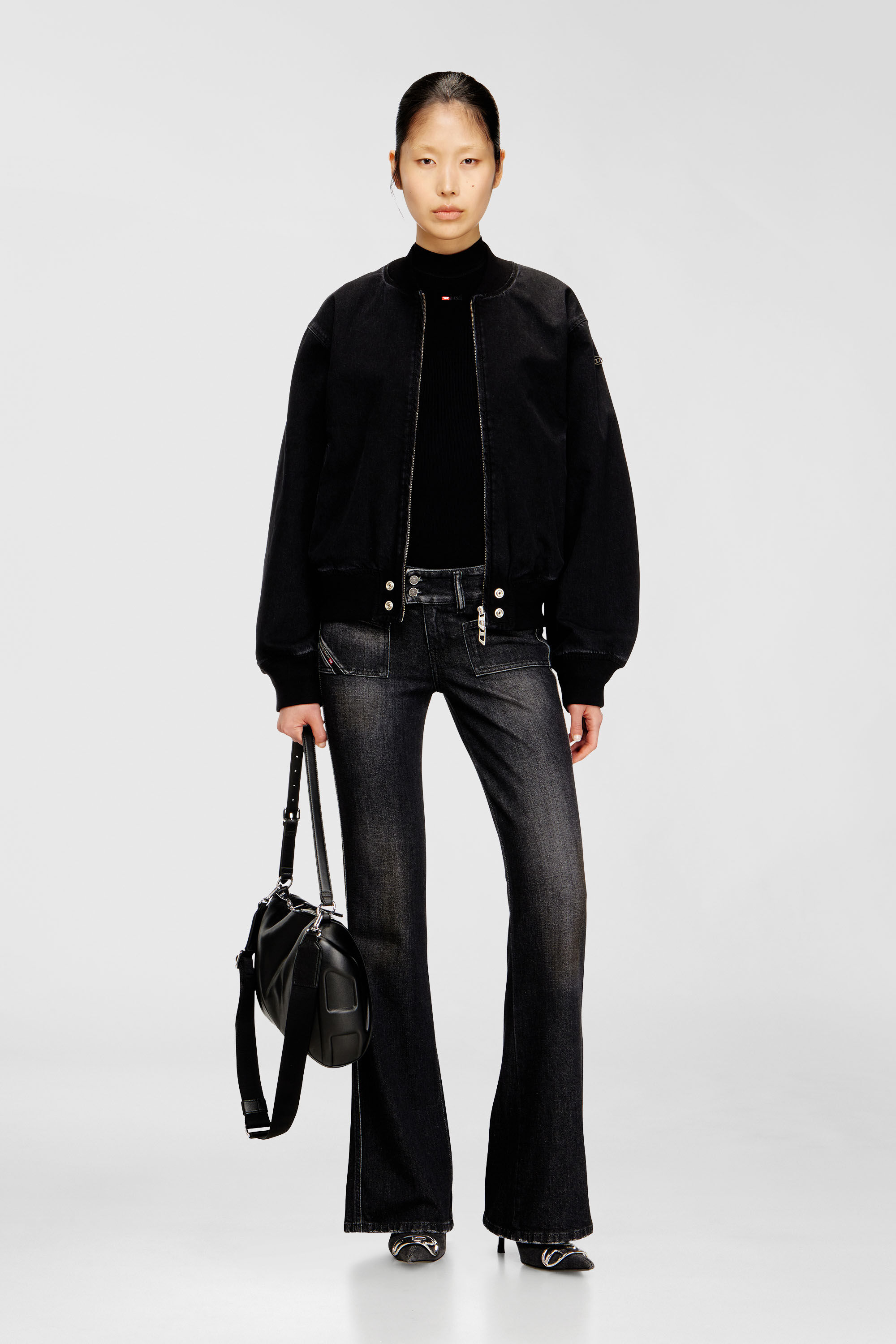 Diesel - D-GUZ, Unisex's Bomber jacket in denim in Black - 7