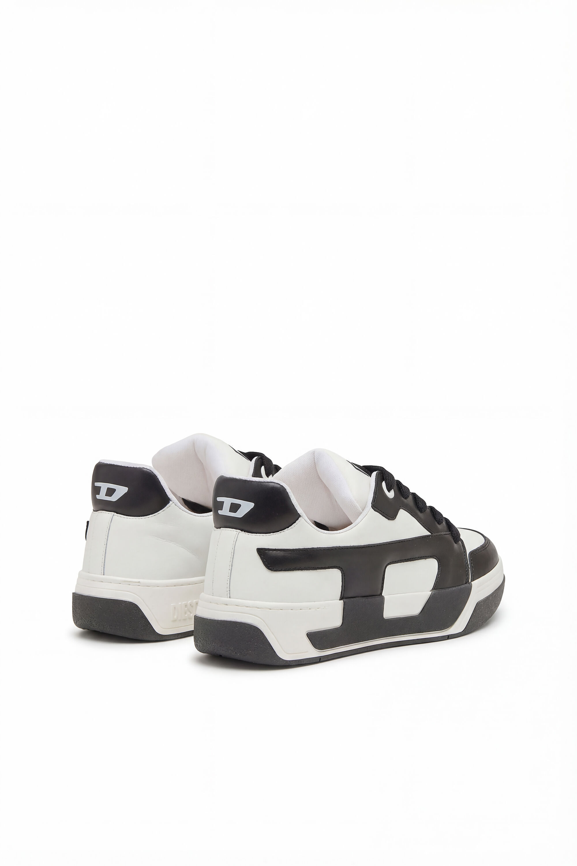 Diesel - S-D-OLLIE LOW, Man's D-Ollie-Sneakers in colour-block leather in White/Black - 3