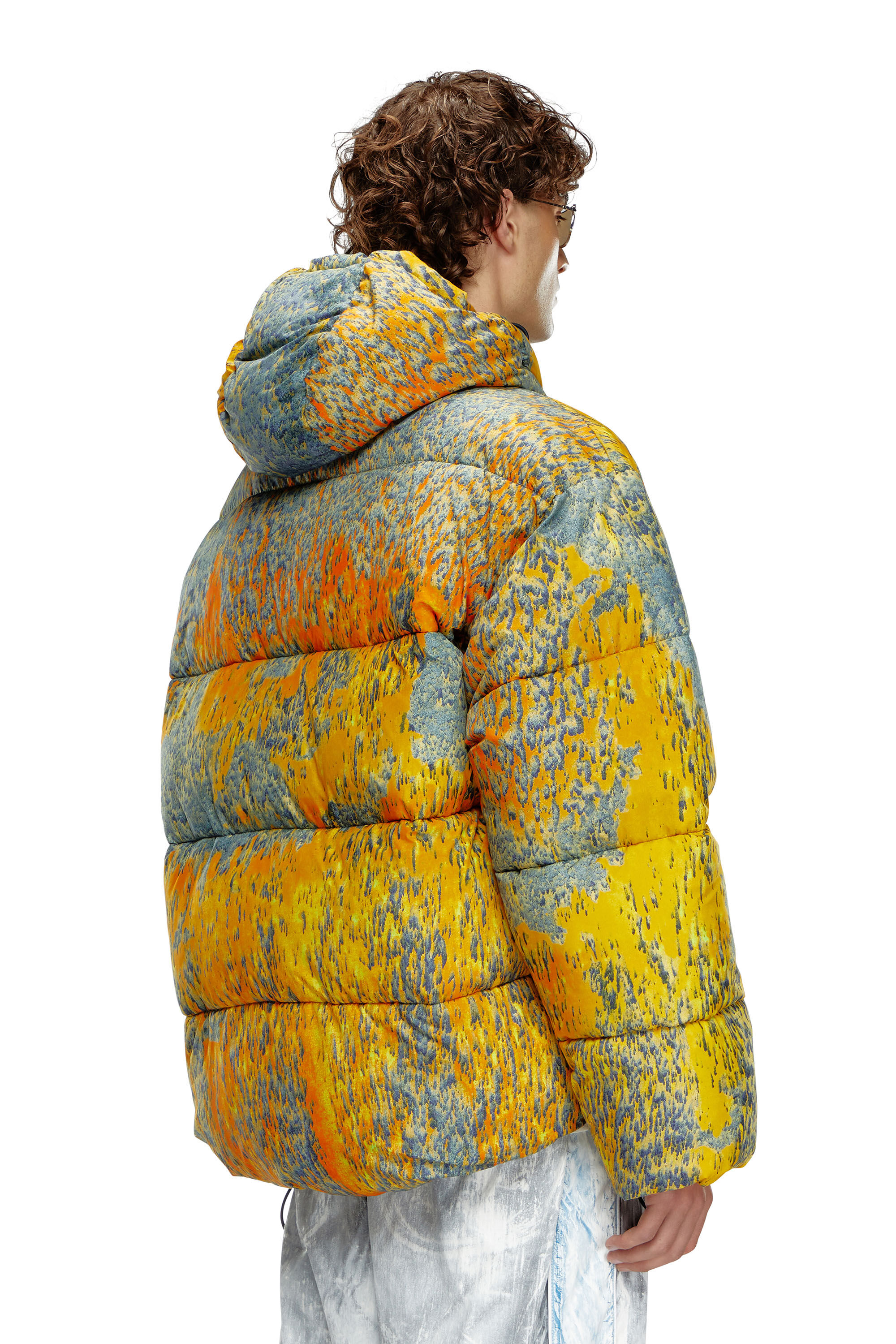 Tie dye puffer coat online
