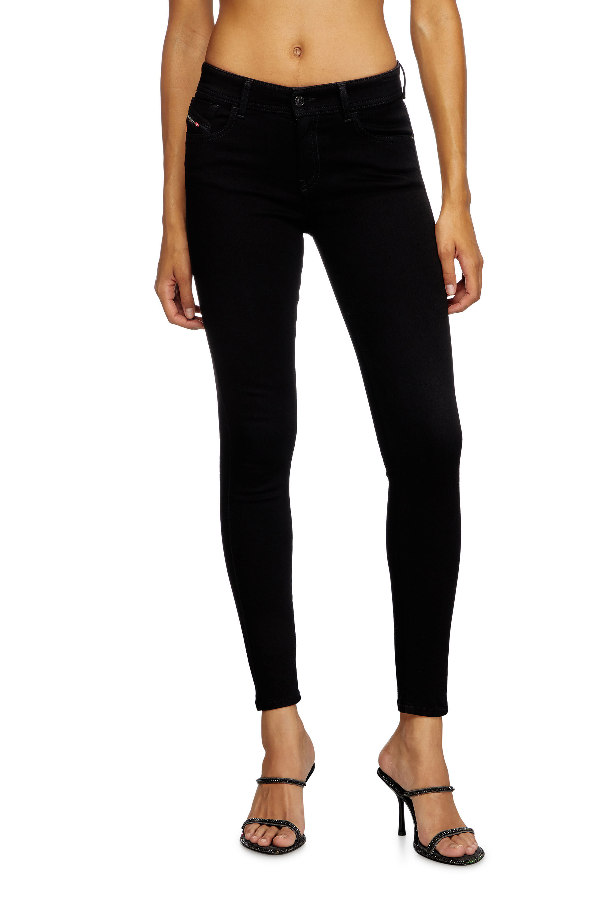 2017 SLANDY Woman Super skinny Jeans regular waist Black Dark grey Diesel