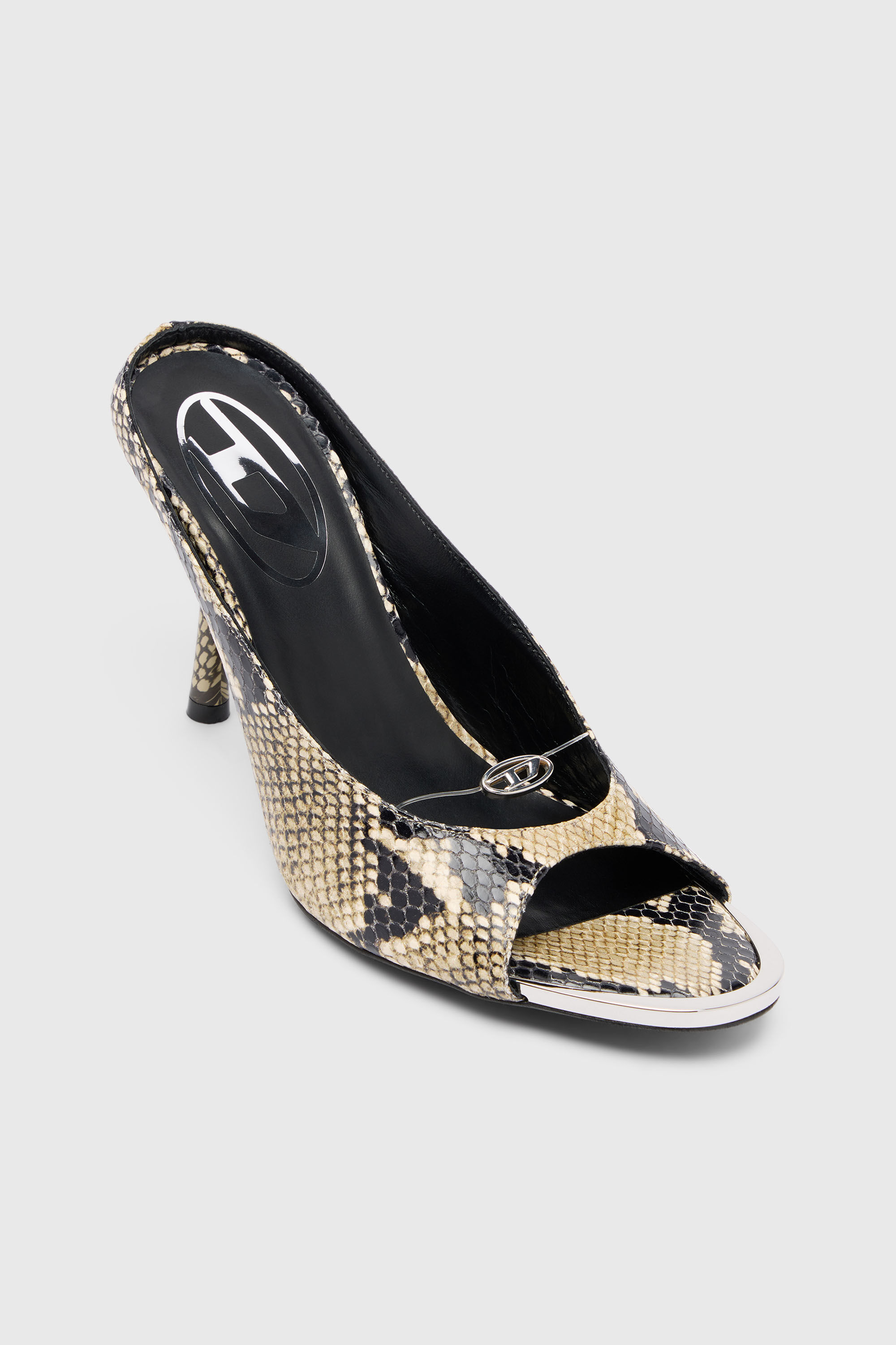 Diesel - D-DIAM'S SA 90, Woman's D-Diam's-High leather mule with floating Oval D in Multicolor - 6