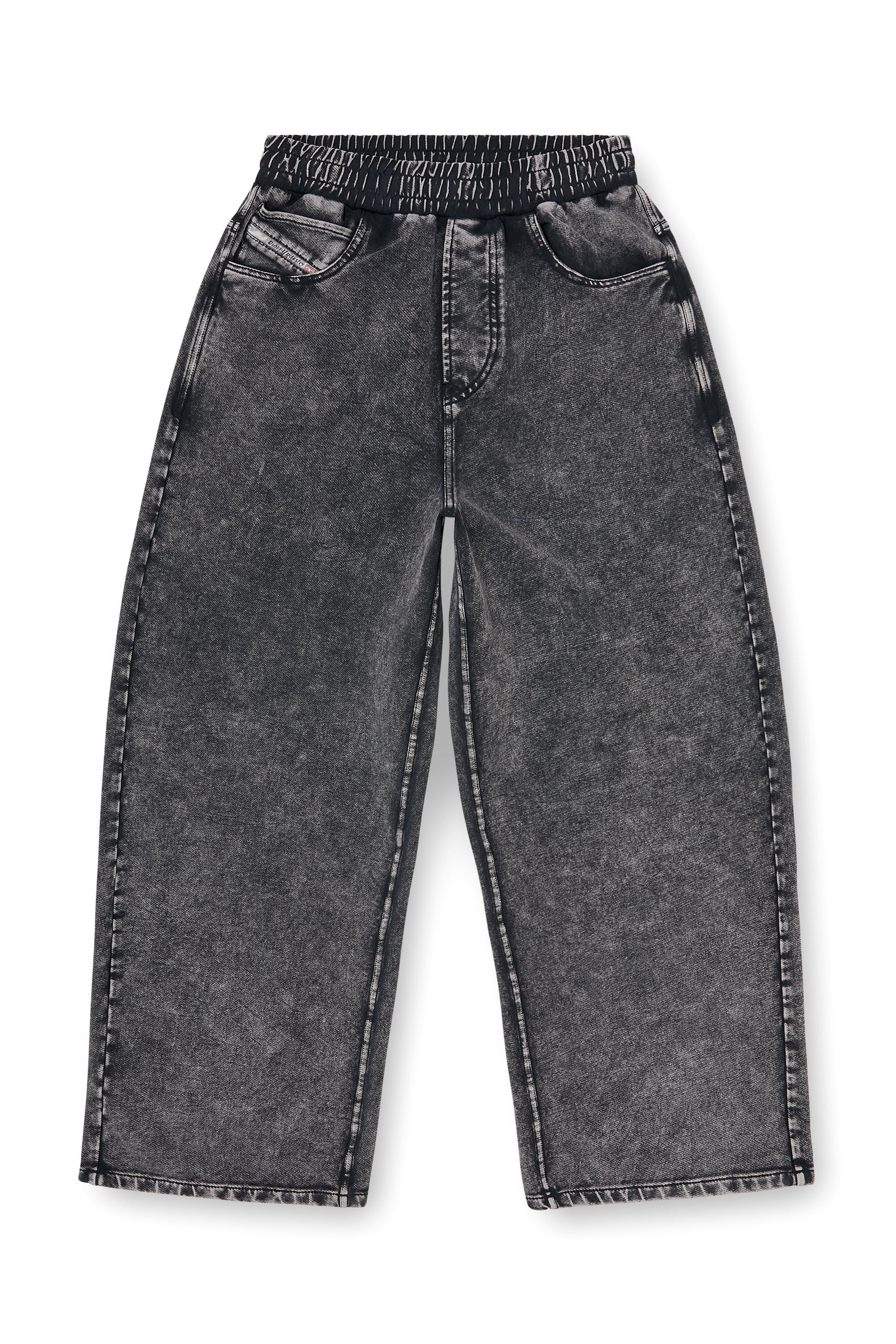 Diesel - P-STUKY, Woman's Sweatpants with denim effect in Dark grey - 2