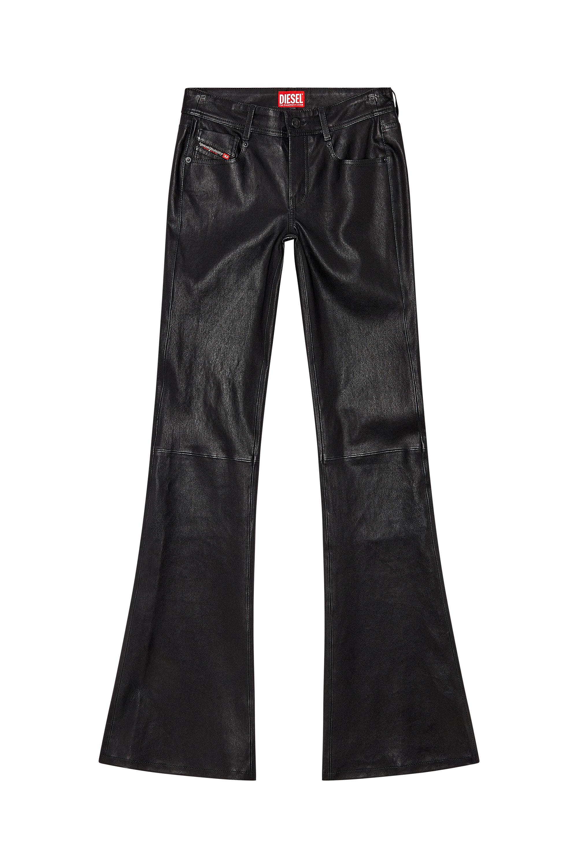 Women s Bootcut pants in stretch leather L STELLAR Diesel