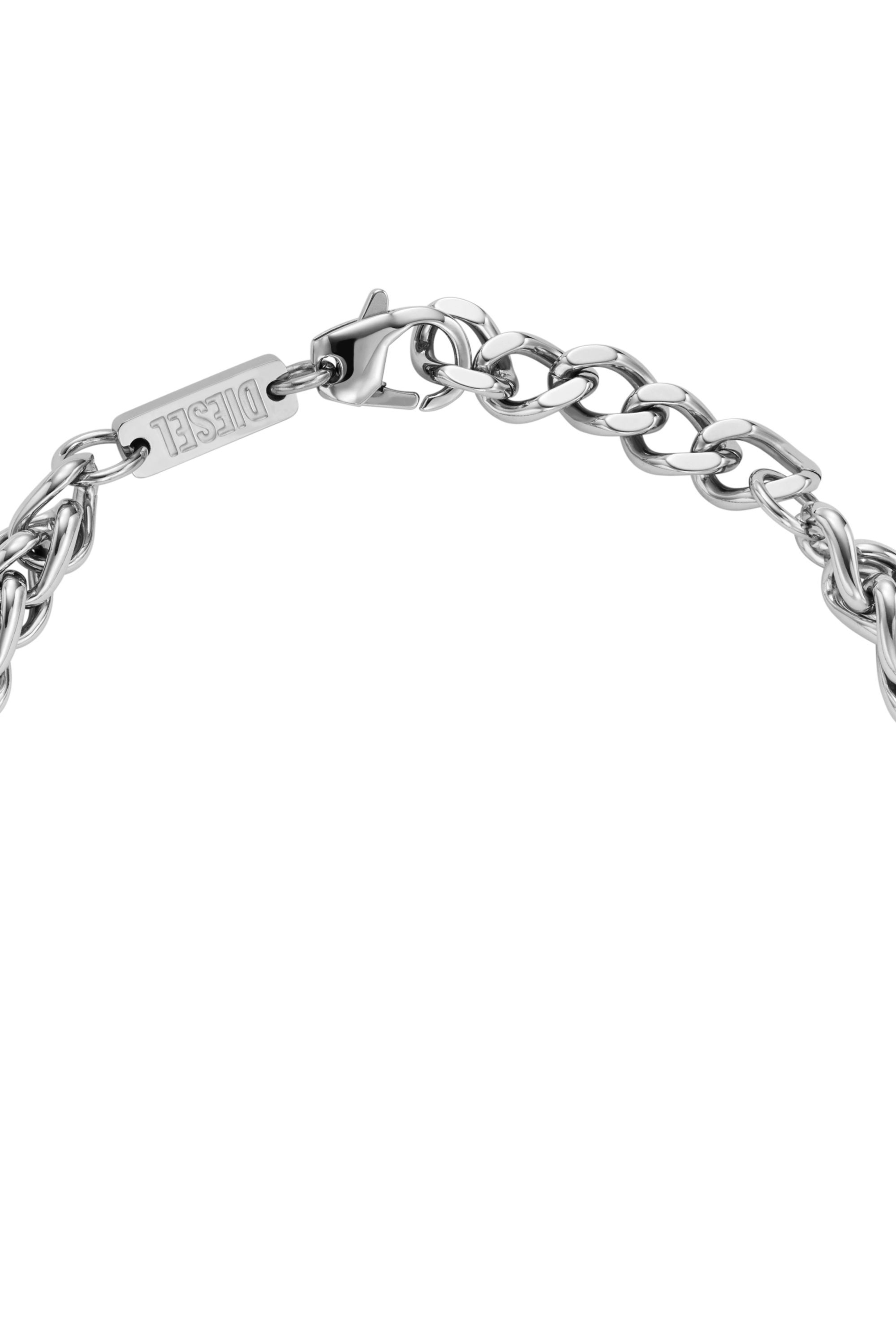 Women's Red enamel and stainless steel chain bracelet | Silver