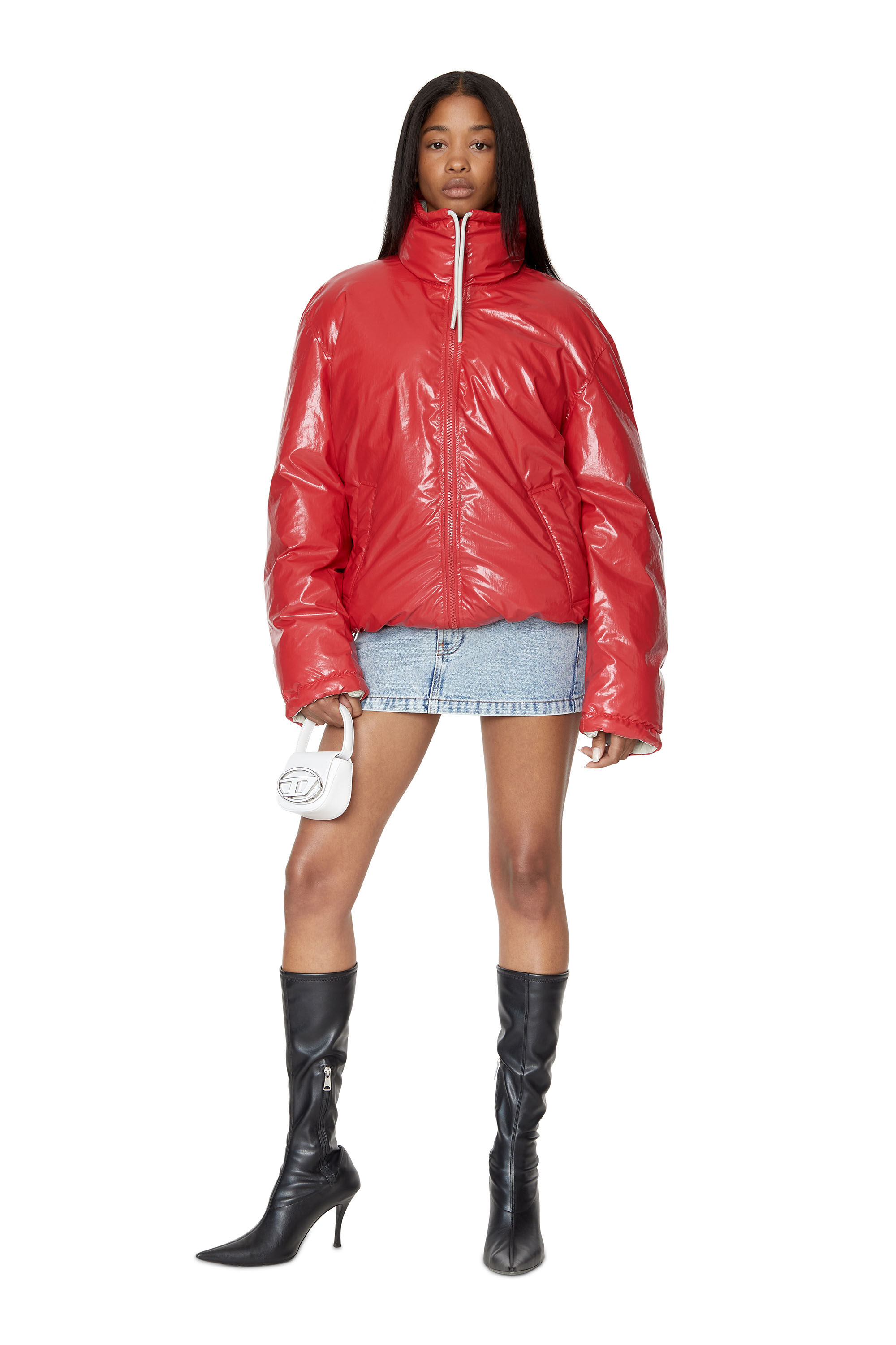 Diesel - Oversized Reversible Logo Puffer Jacket - Winter Jackets - Woman - Red