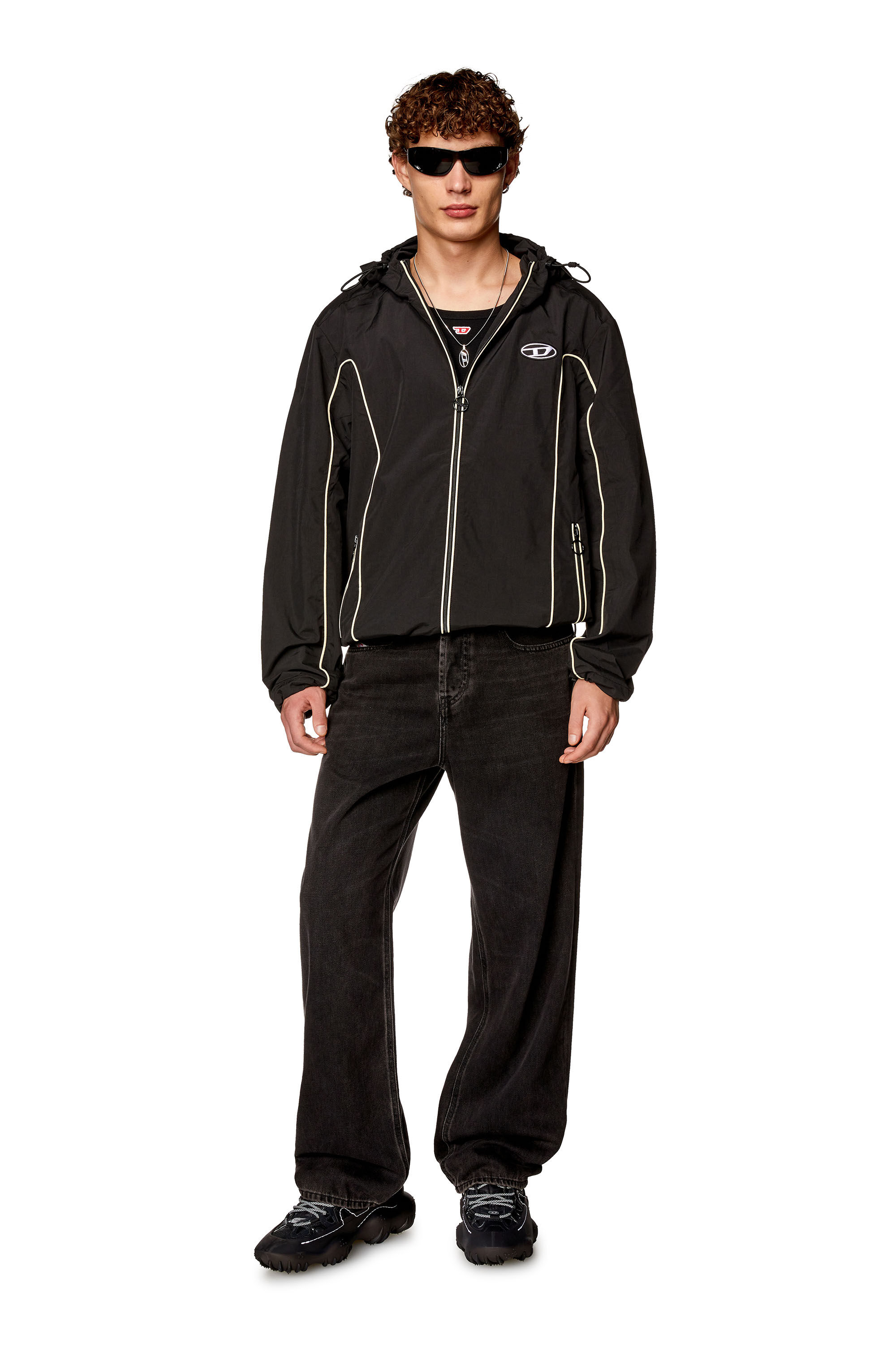 J HIVES Man Windbreaker Jacket with contrast piping Diesel