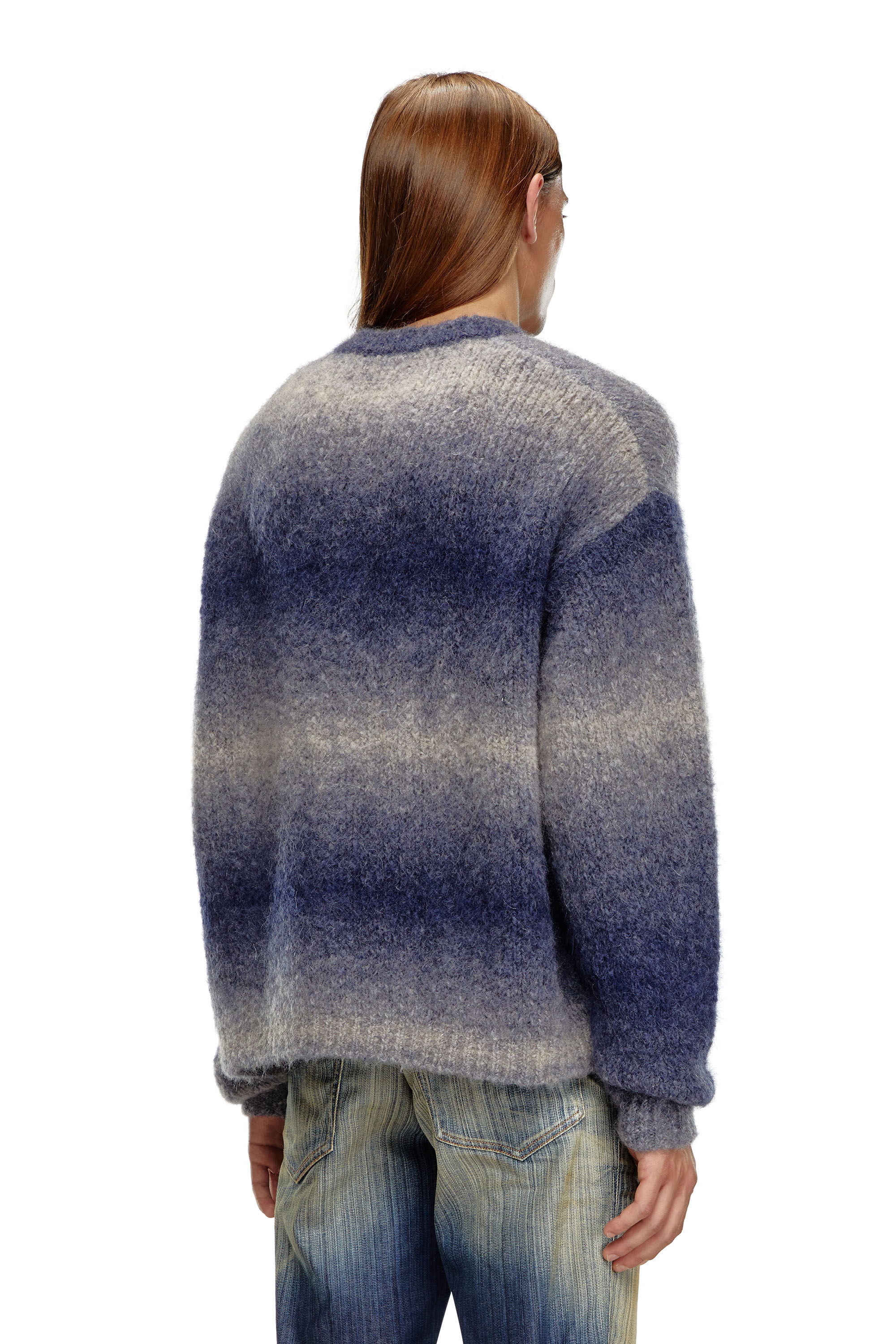 Men s Degrade jumper in alpaca blend Blue Diesel