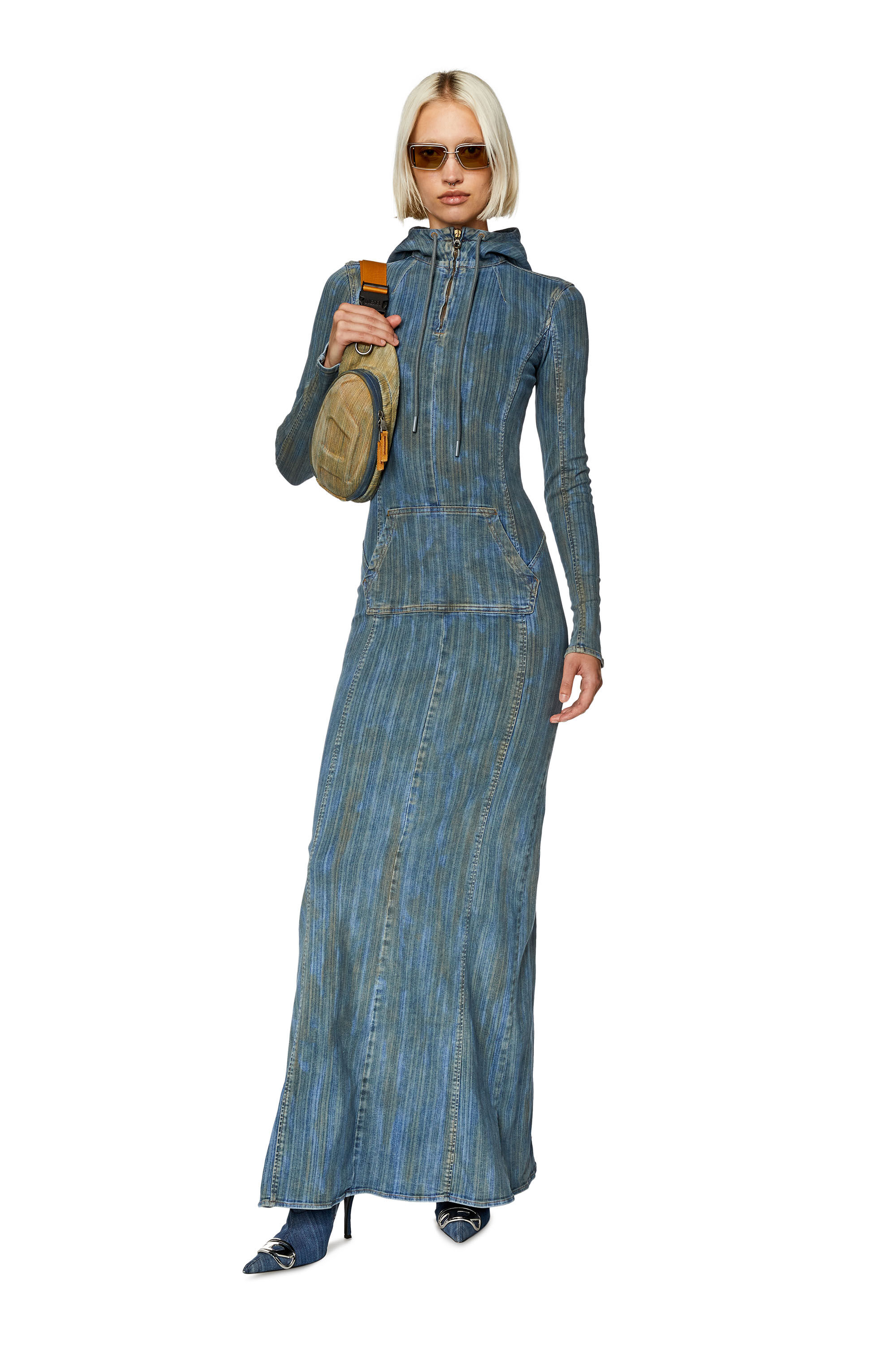 Women s Denim maxi dress with second skin fit DE FULLY FSD Diesel