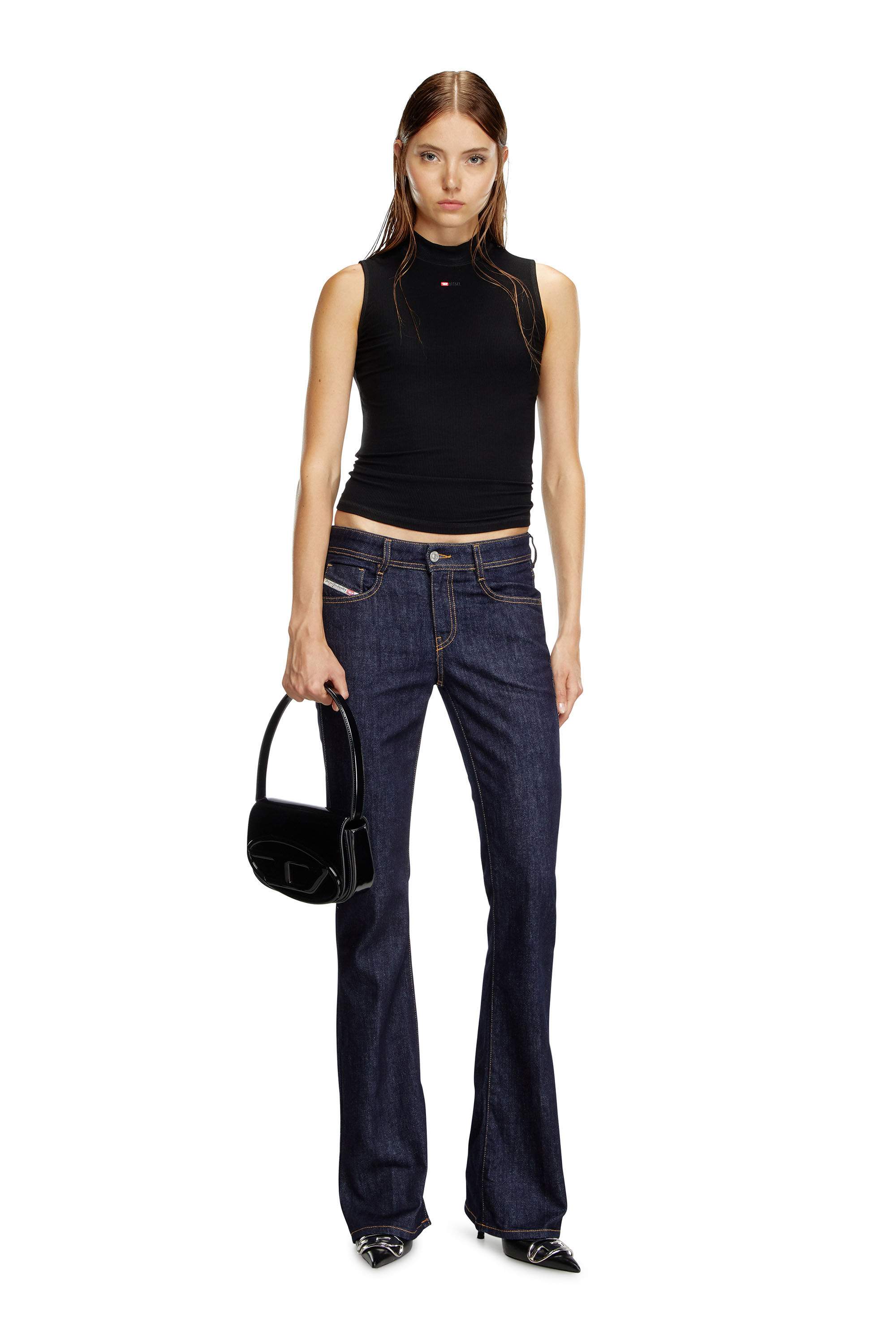Women's 1DR-Iconic shoulder bag in mirrored leather | Black | Diesel
