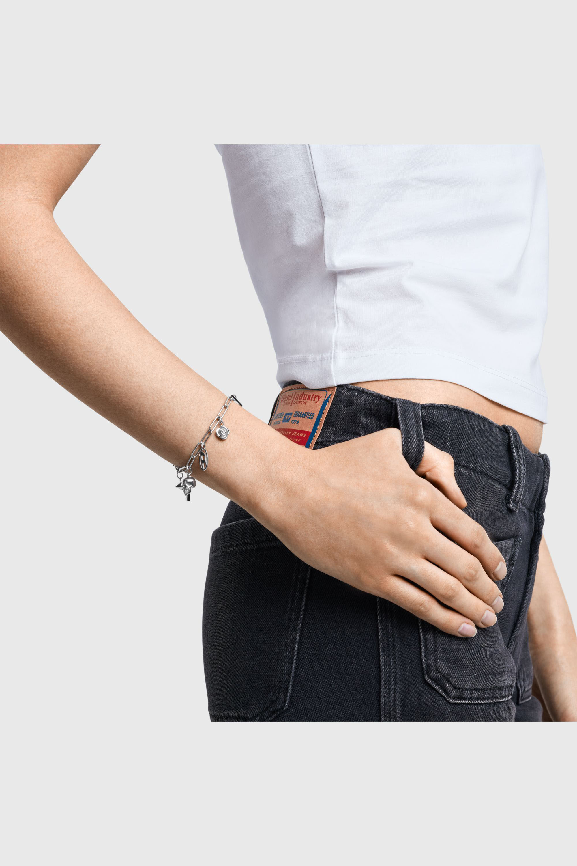 Diesel - DX1604040, Unisex's Stainless Steel Charm Bracelet in Silver - 3