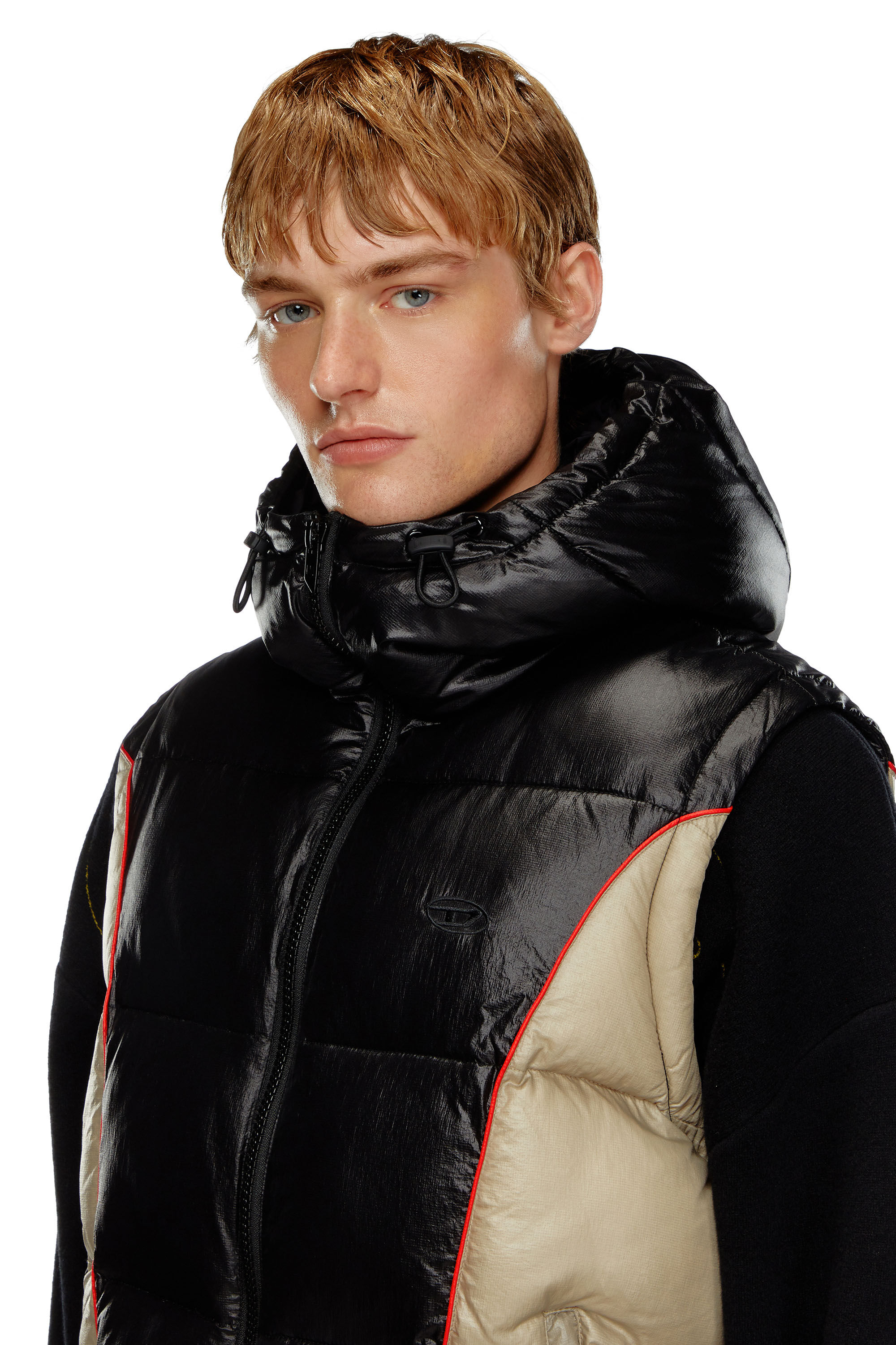 特価 ripstop shiny in vest puffer Hooded Men's | Diesel | Multicolor ジャケット・アウター