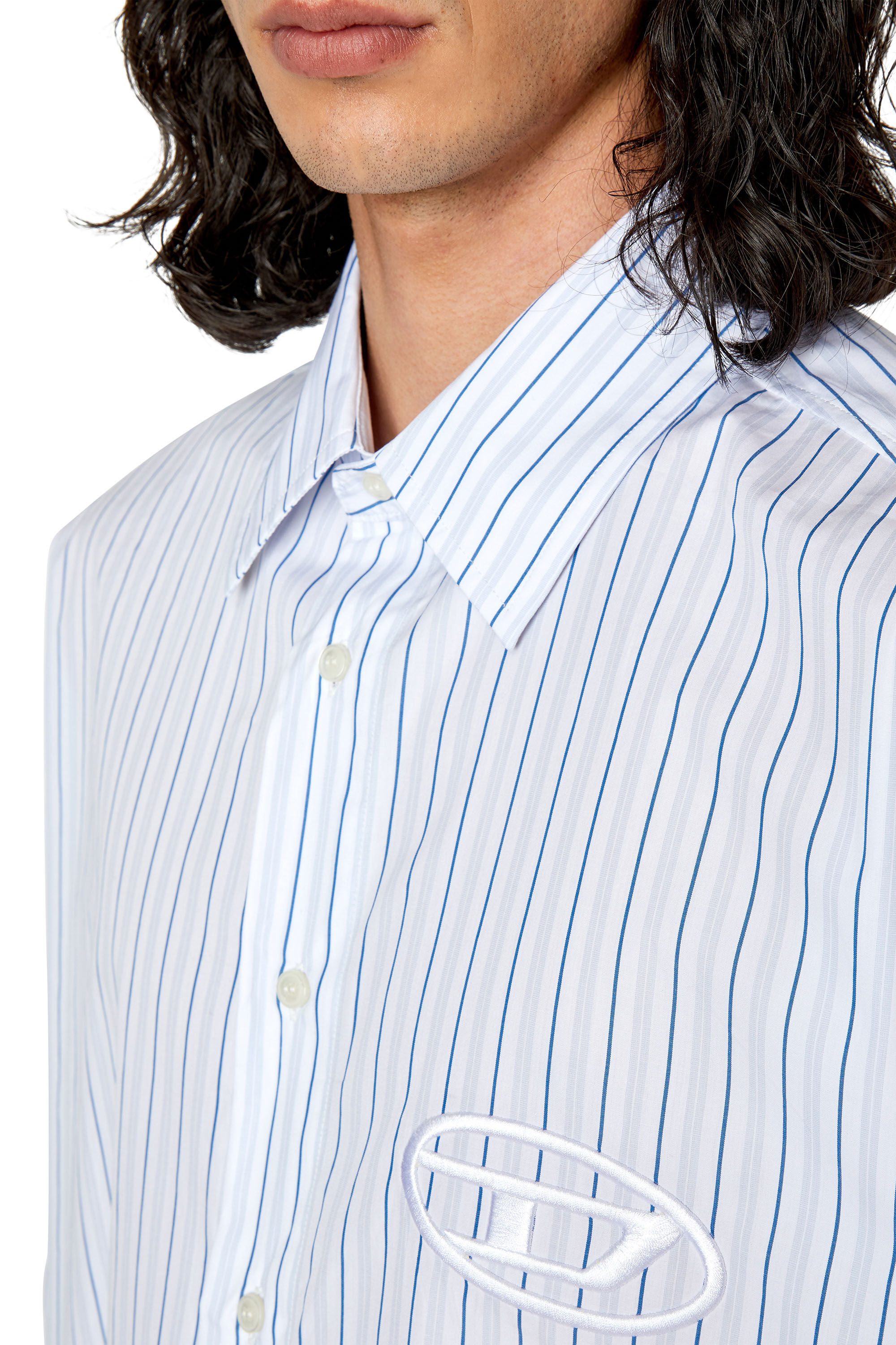 DIESEL Doubly Stripe Shirt ディーゼル 長袖シャツ S-DOUBLY-STRIPE Man: Fine cotton shirt with striped pattern | Diesel