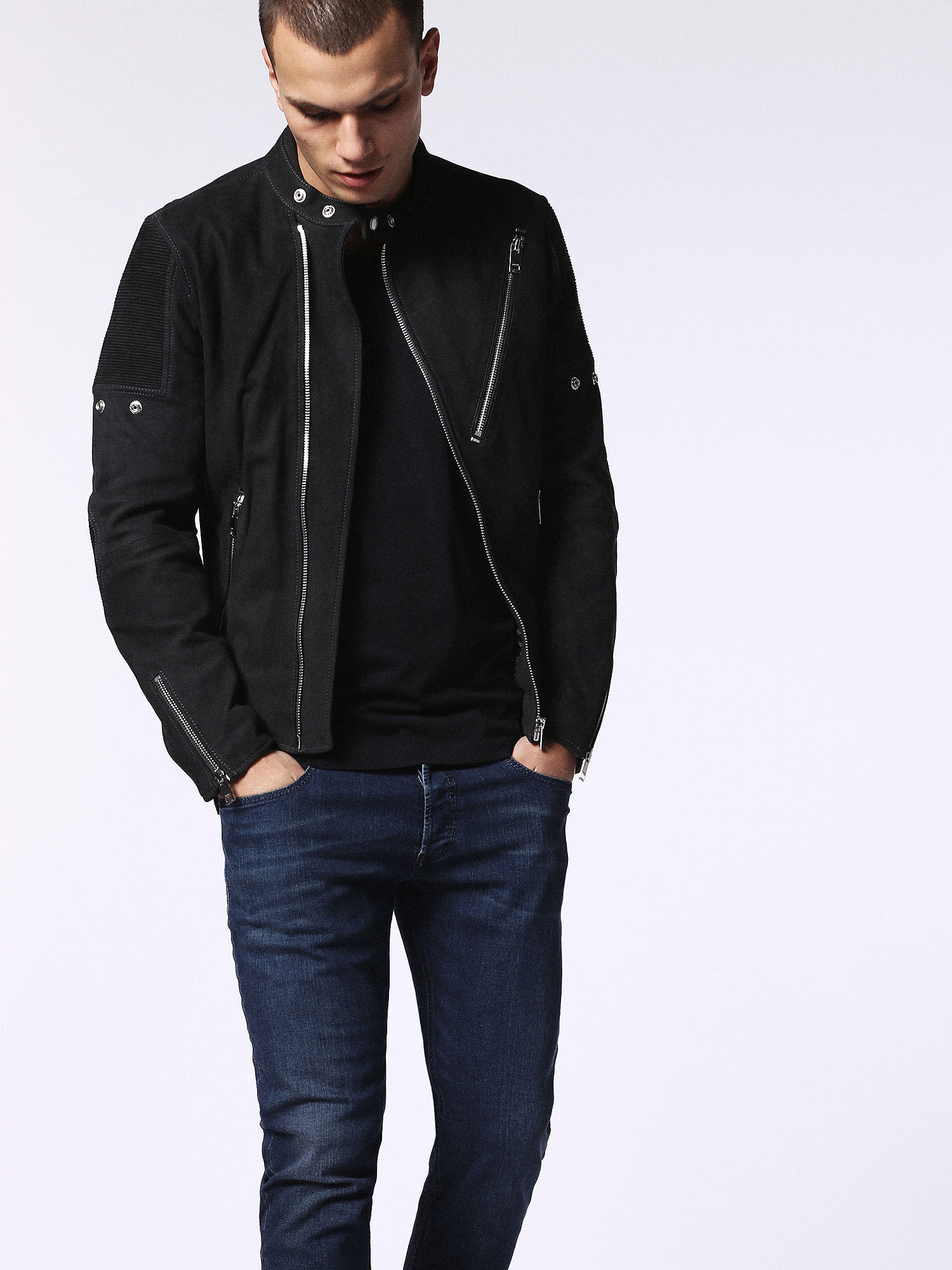 00SVIV0QAPA Leather jackets Man L-MACKSON by Diesel Black 00SVIV0QAPA Leather jackets Man L-MACKSON by Diesel Black