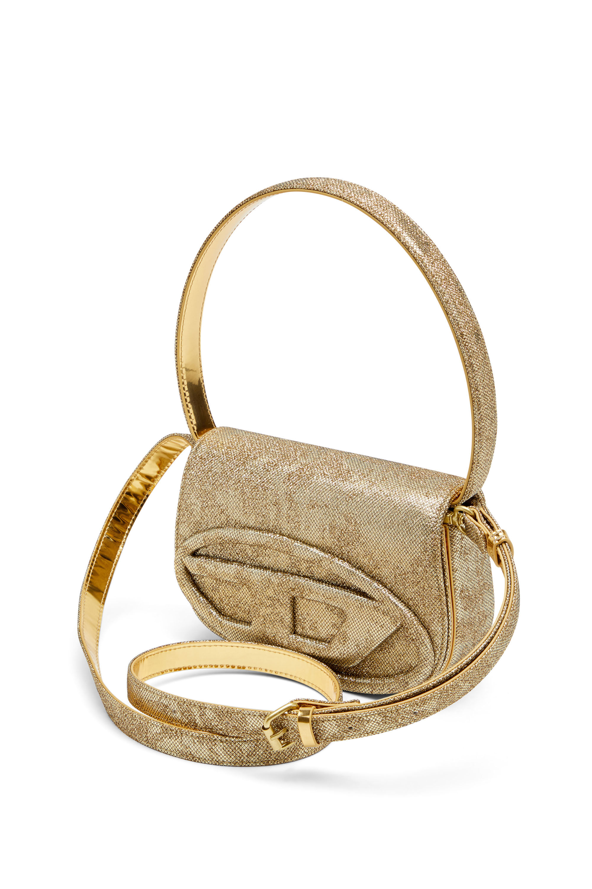 Diesel - 1DR, Woman's 1DR-Iconic 1DR bag in glitter-camo Lurex in Gold - 2