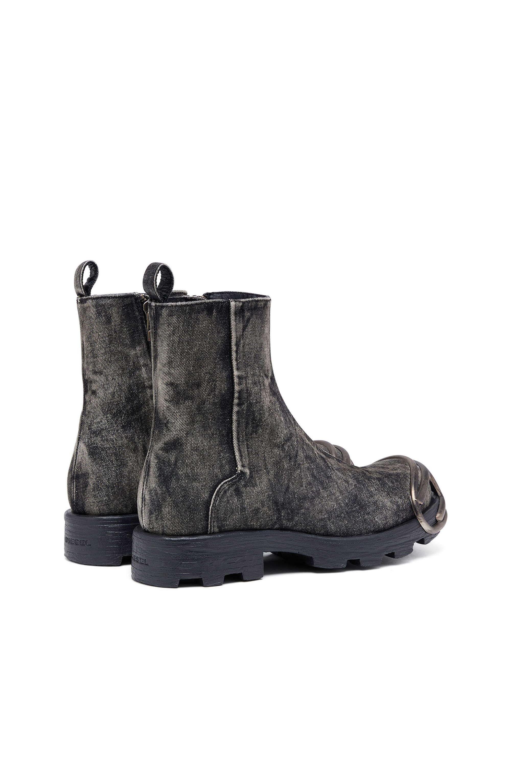 Men s D Hammer Bt Zip D Denim Chelsea boots with Oval D toe caps