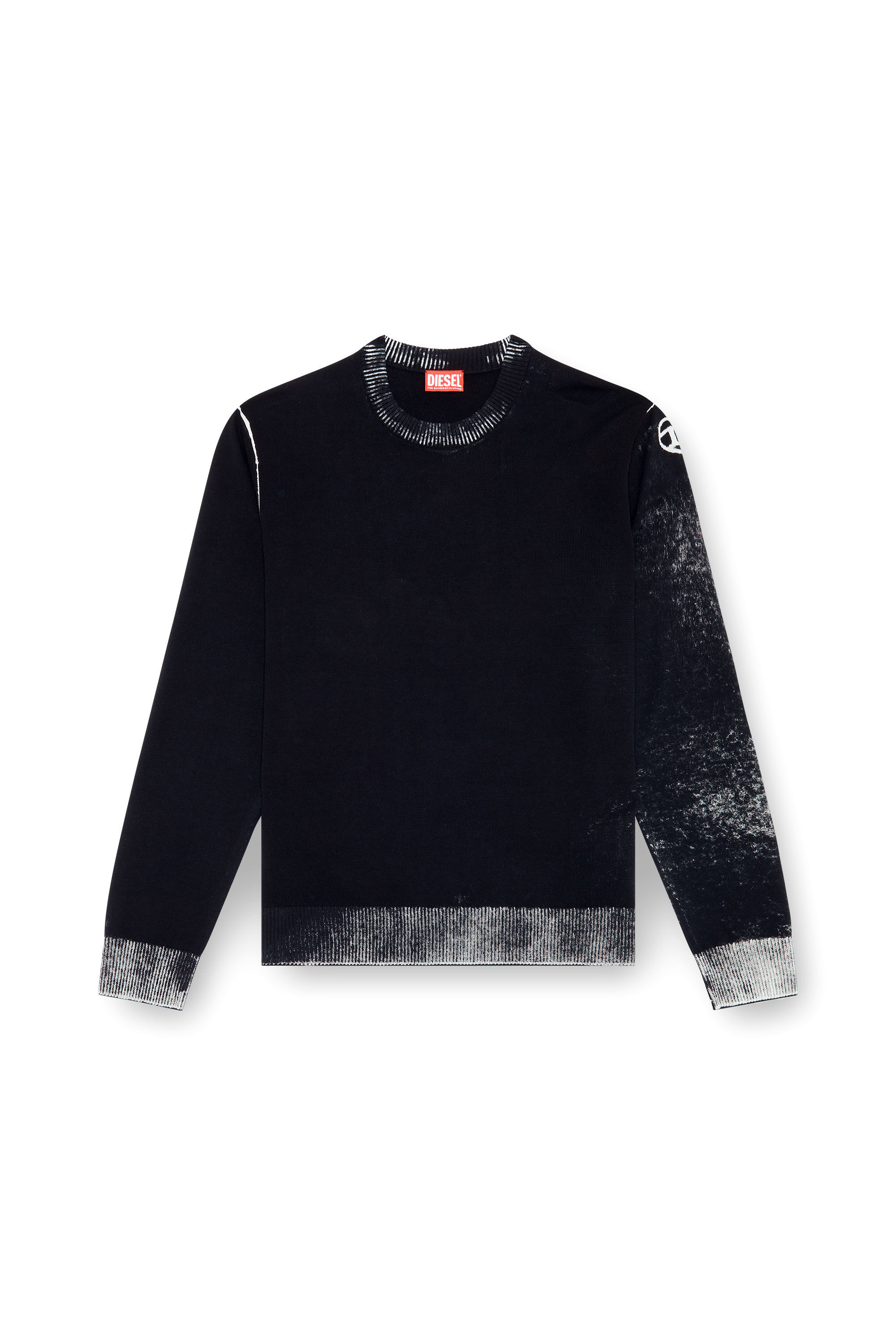Men s Reverse print cotton jumper Black Diesel