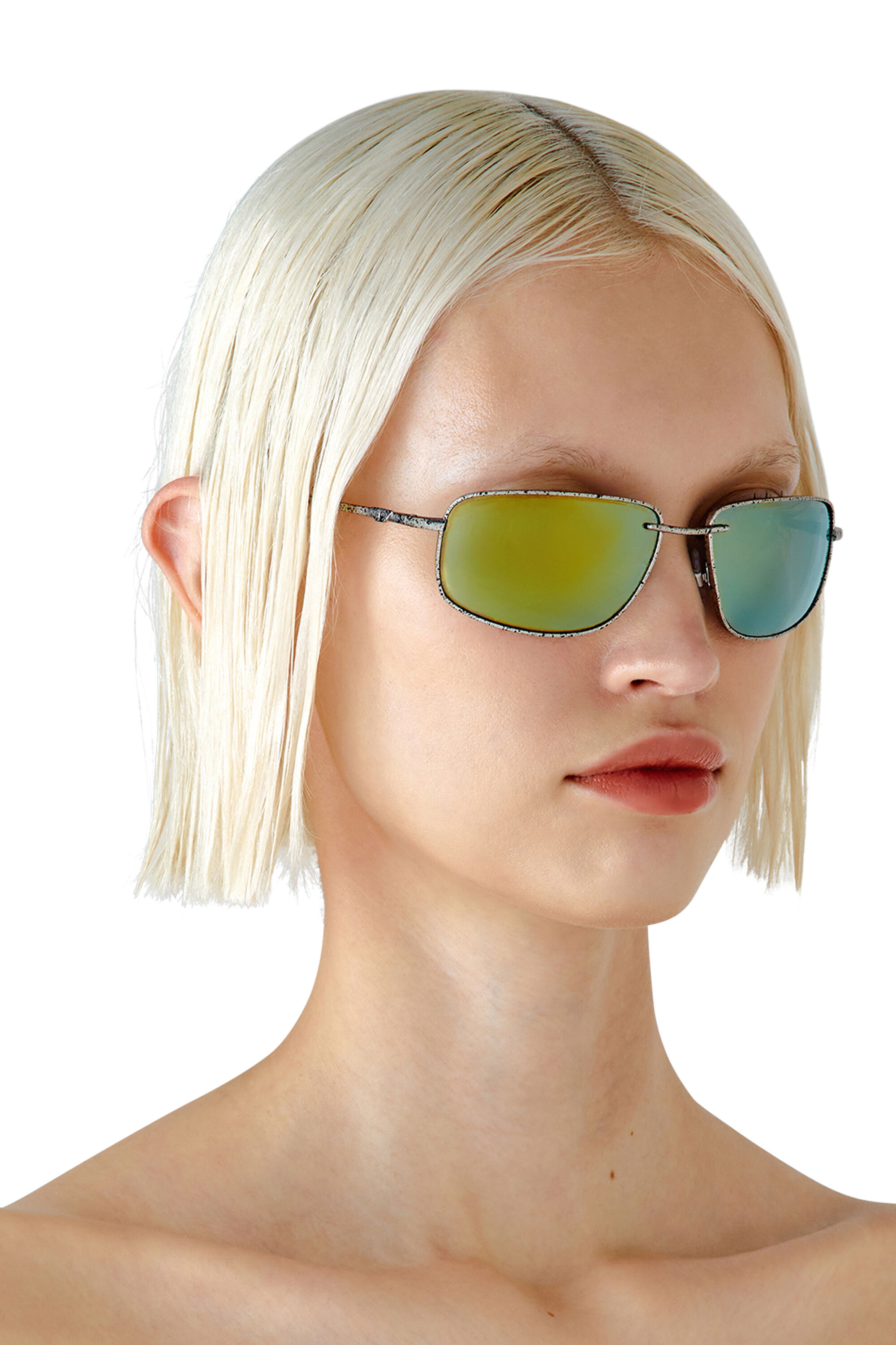 Women s Racer shape sunglasses in metal Multicolor Diesel