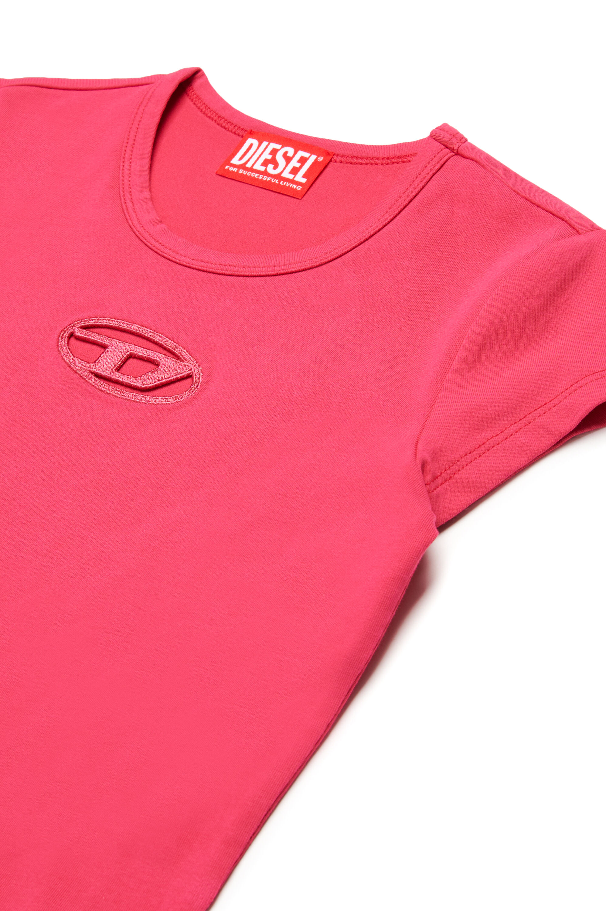 T-shirt with cut-out Oval D logo | Pink | 4-16 YEARS Girls