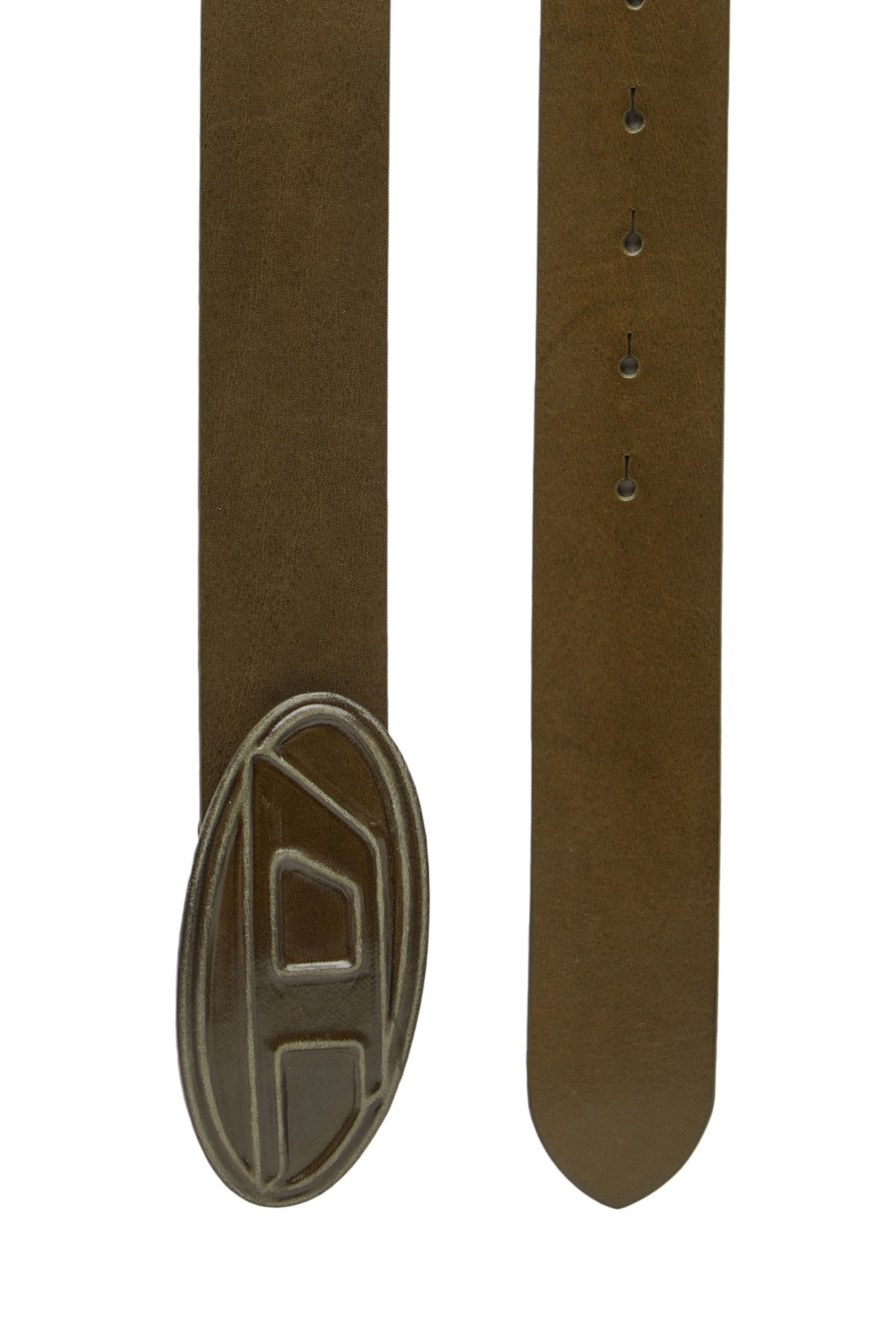 B 1DR SCRATCH Man Leather belt with leather D buckle Diesel