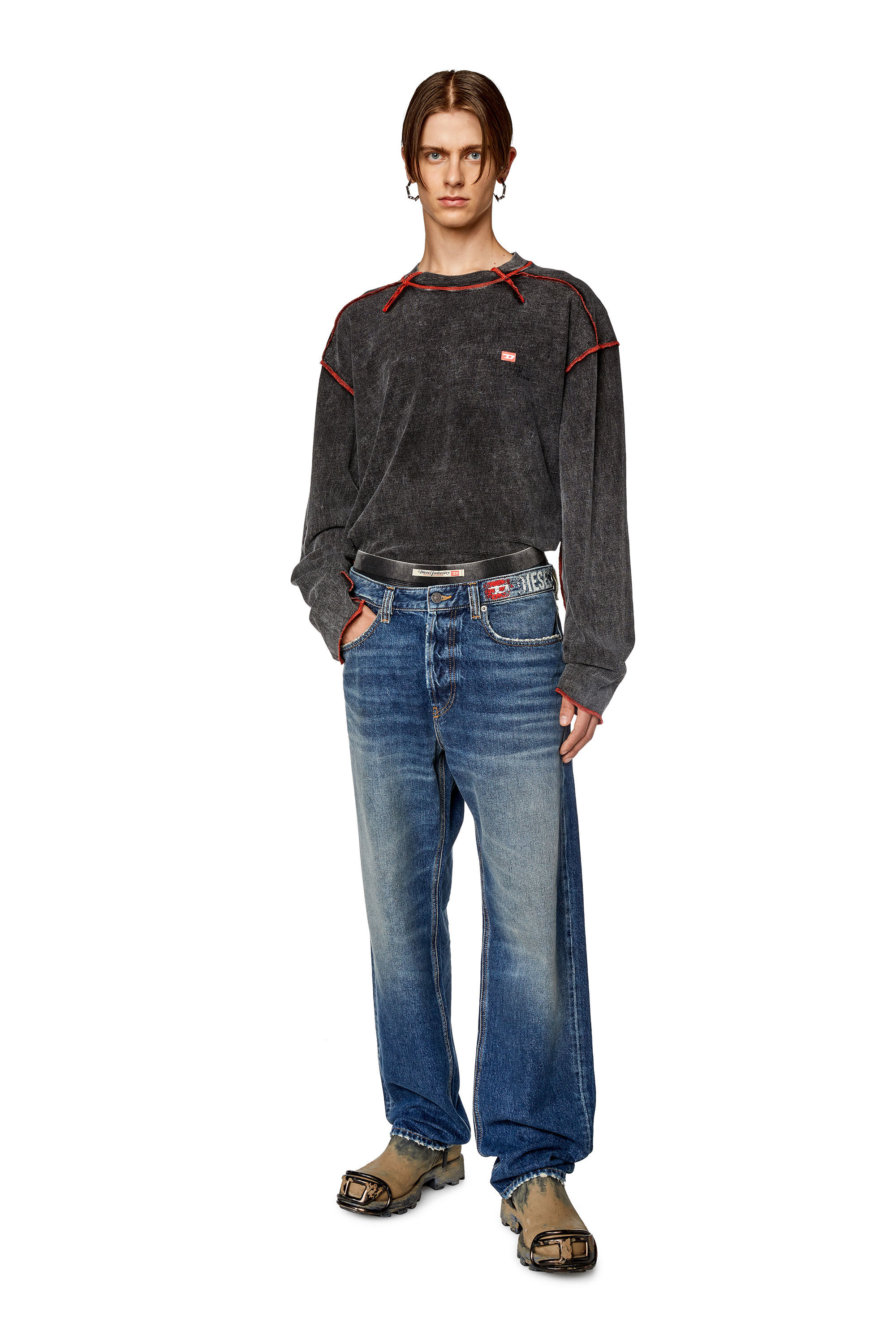 Diesel - T-WEEK-LS, Dark grey - Image 1