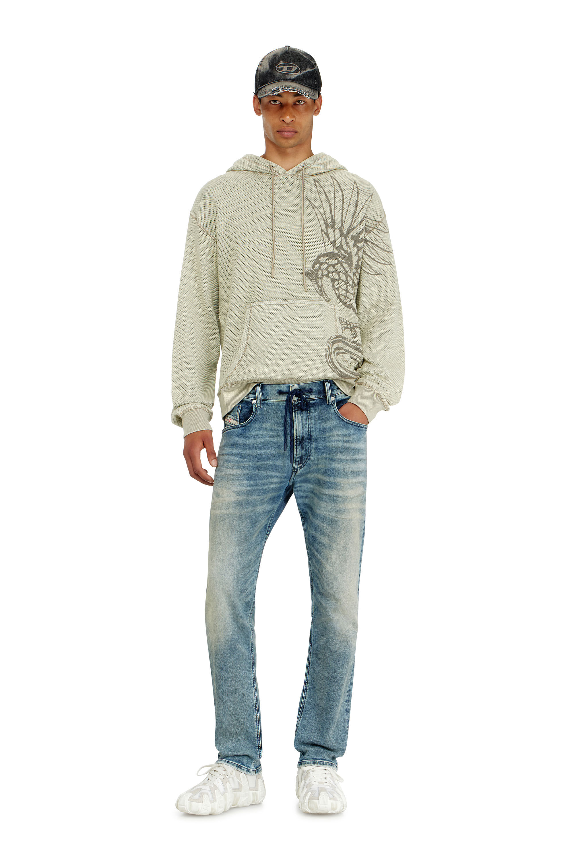 Men's Regular Jeans | Light Blue | Diesel 2032 D-Krooley Joggjeans®