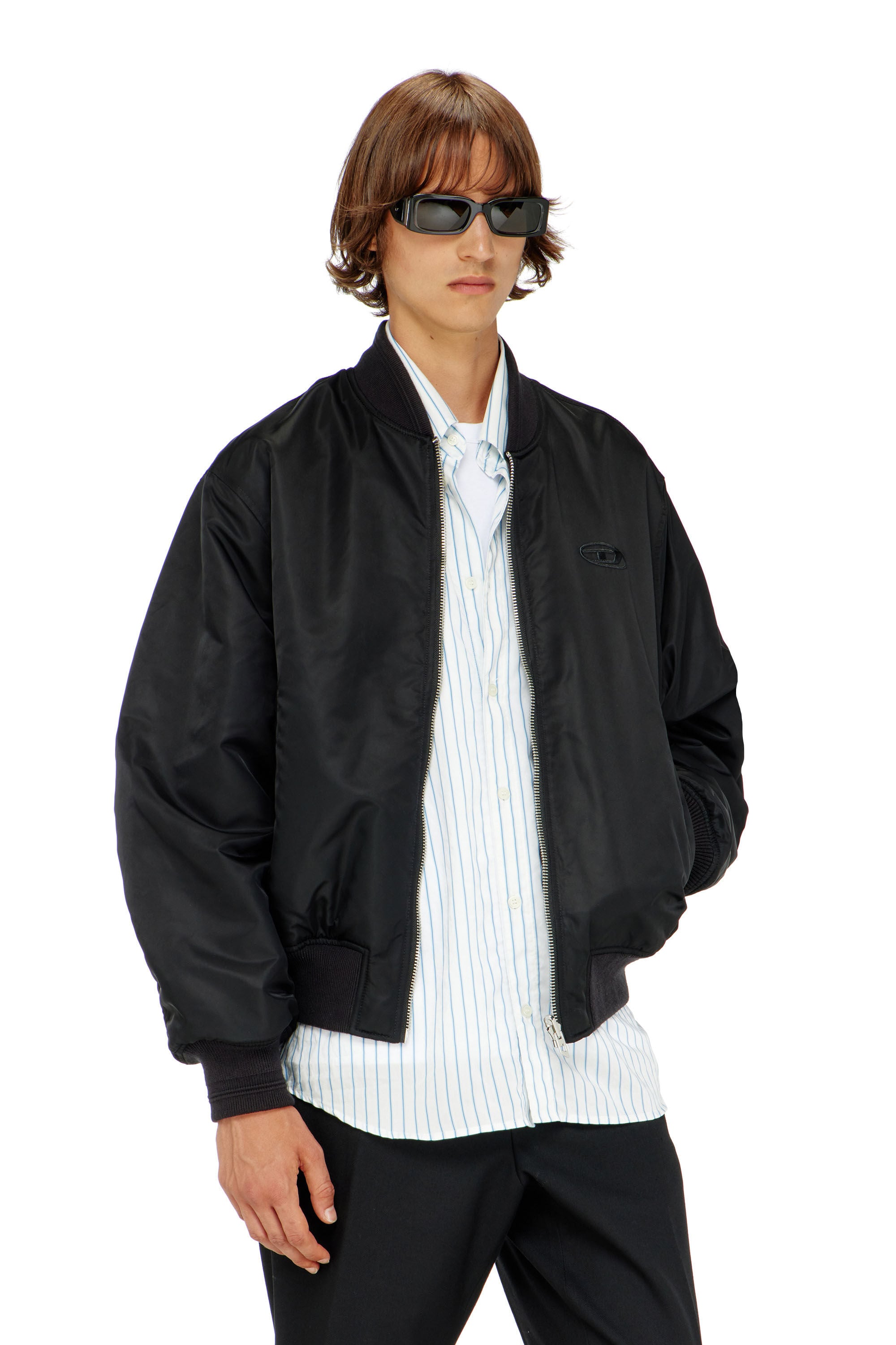 ジャケット・アウター Diesel Coated Flight Bomber Jacket Men's Padded bomber jacket with Oval D embroidery | Black | Diesel GB