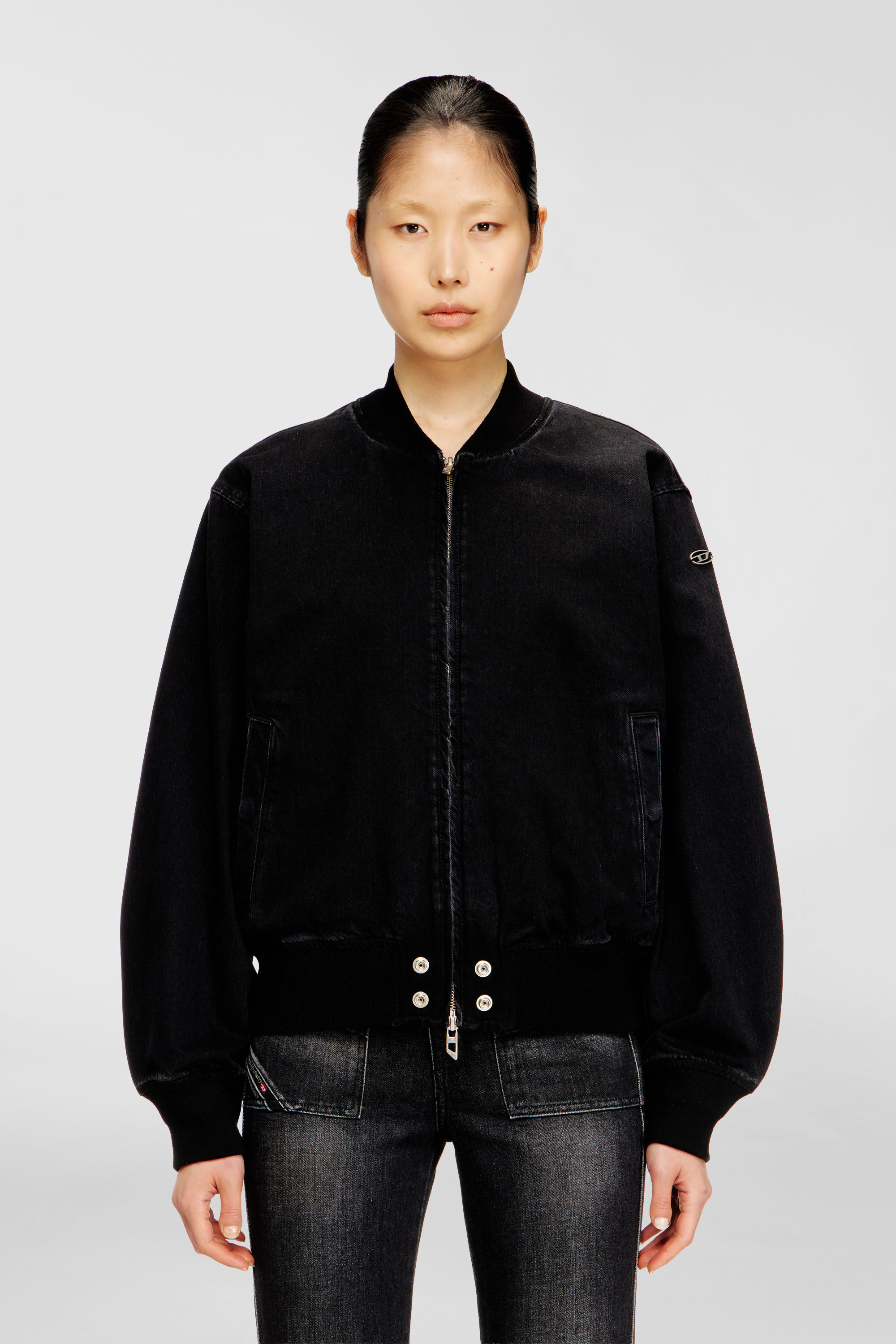 Diesel - D-GUZ, Unisex's Bomber jacket in denim in Black - 6