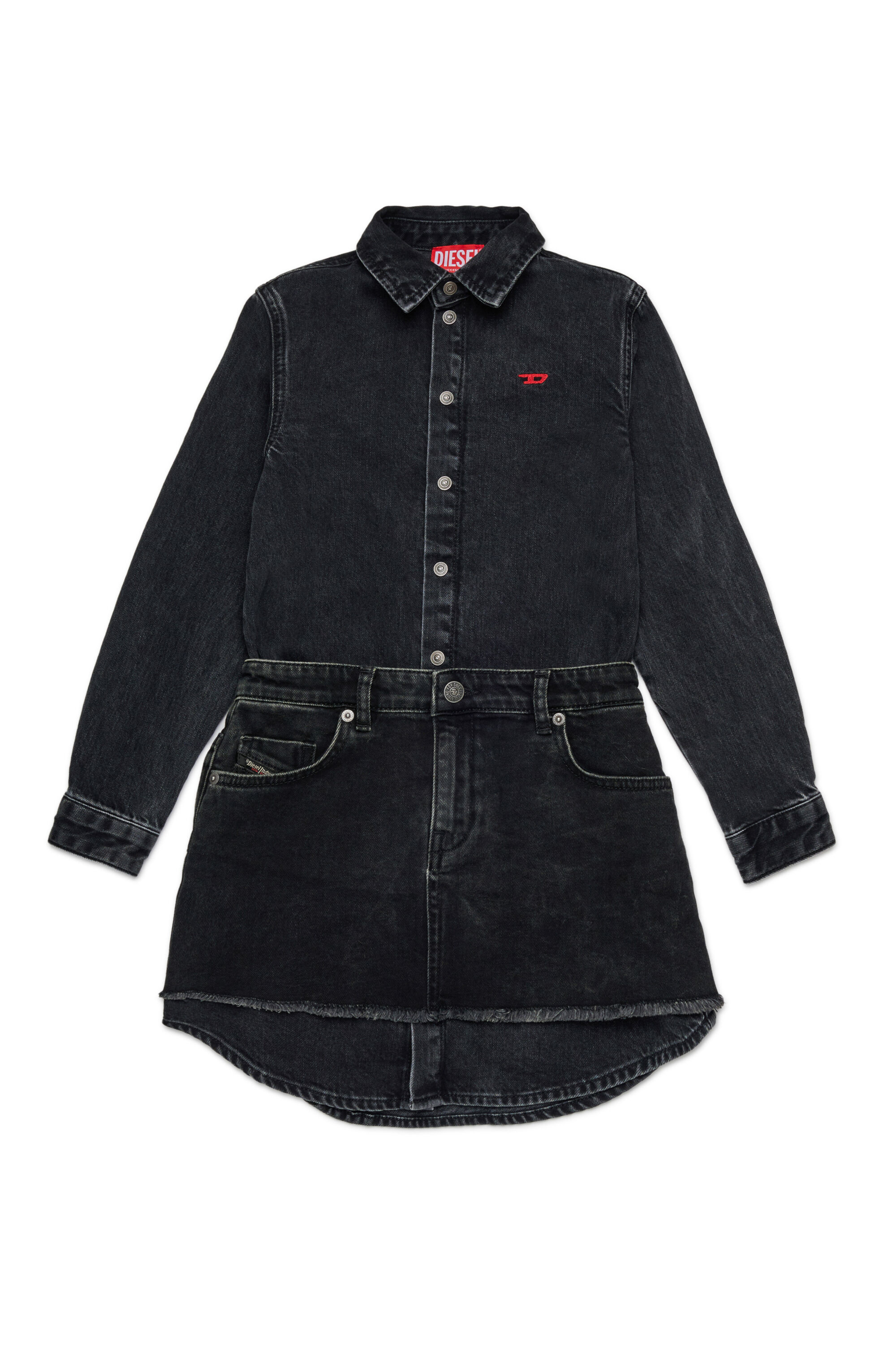 Diesel - DESSY, Woman's Denim dress with pockets in Black - 1