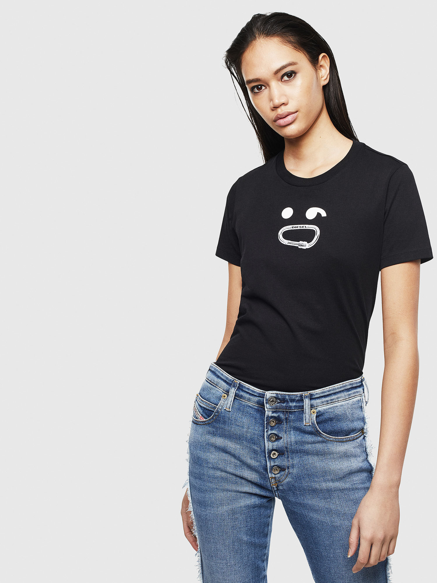 Juniors Indian Chief Tie Off-Shoulder T-Shirt Black