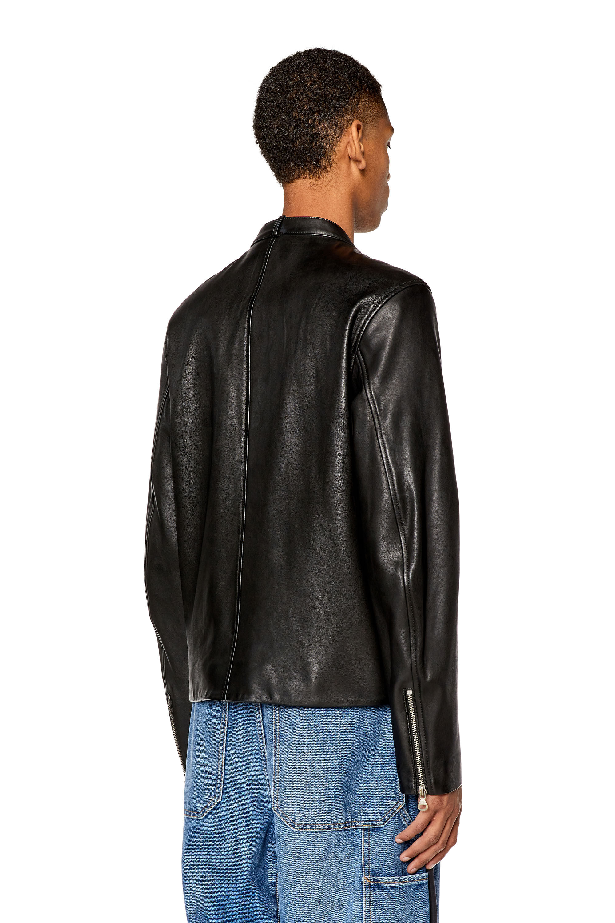 Master distressed slim 2025 fit leather biker jacket