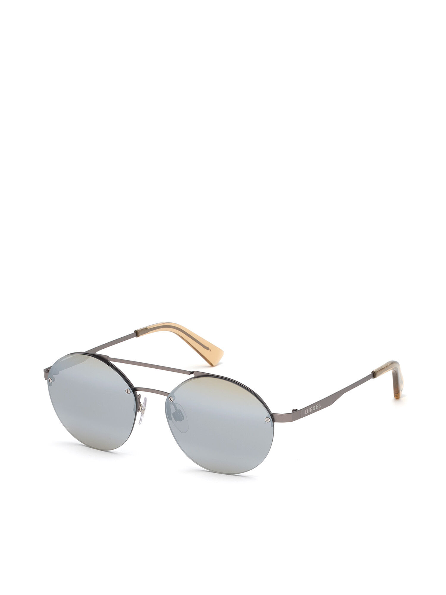 Diesel - DL0275, Unisex's Rounded sunglasses in acetate in Silver - 2