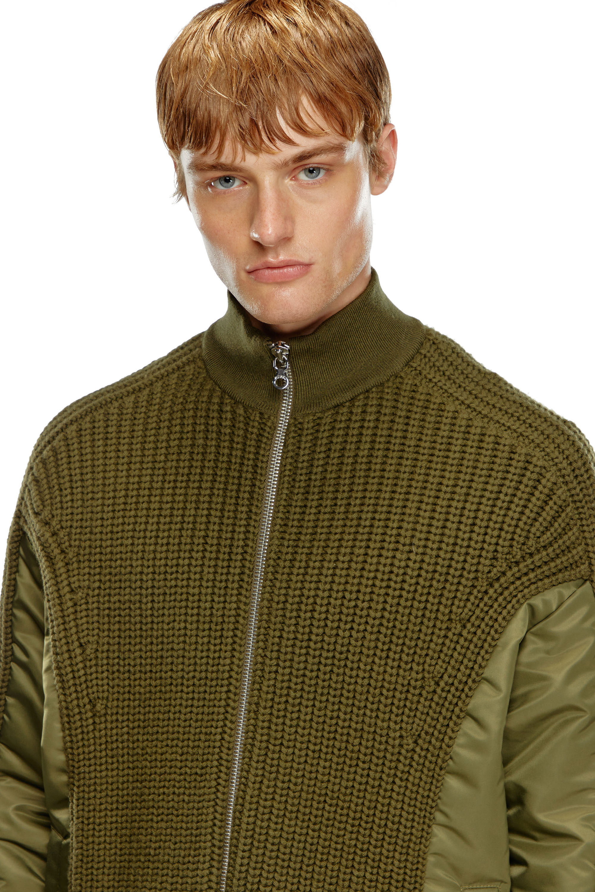 Men's Zip cardigan in treated cotton | Black | Diesel