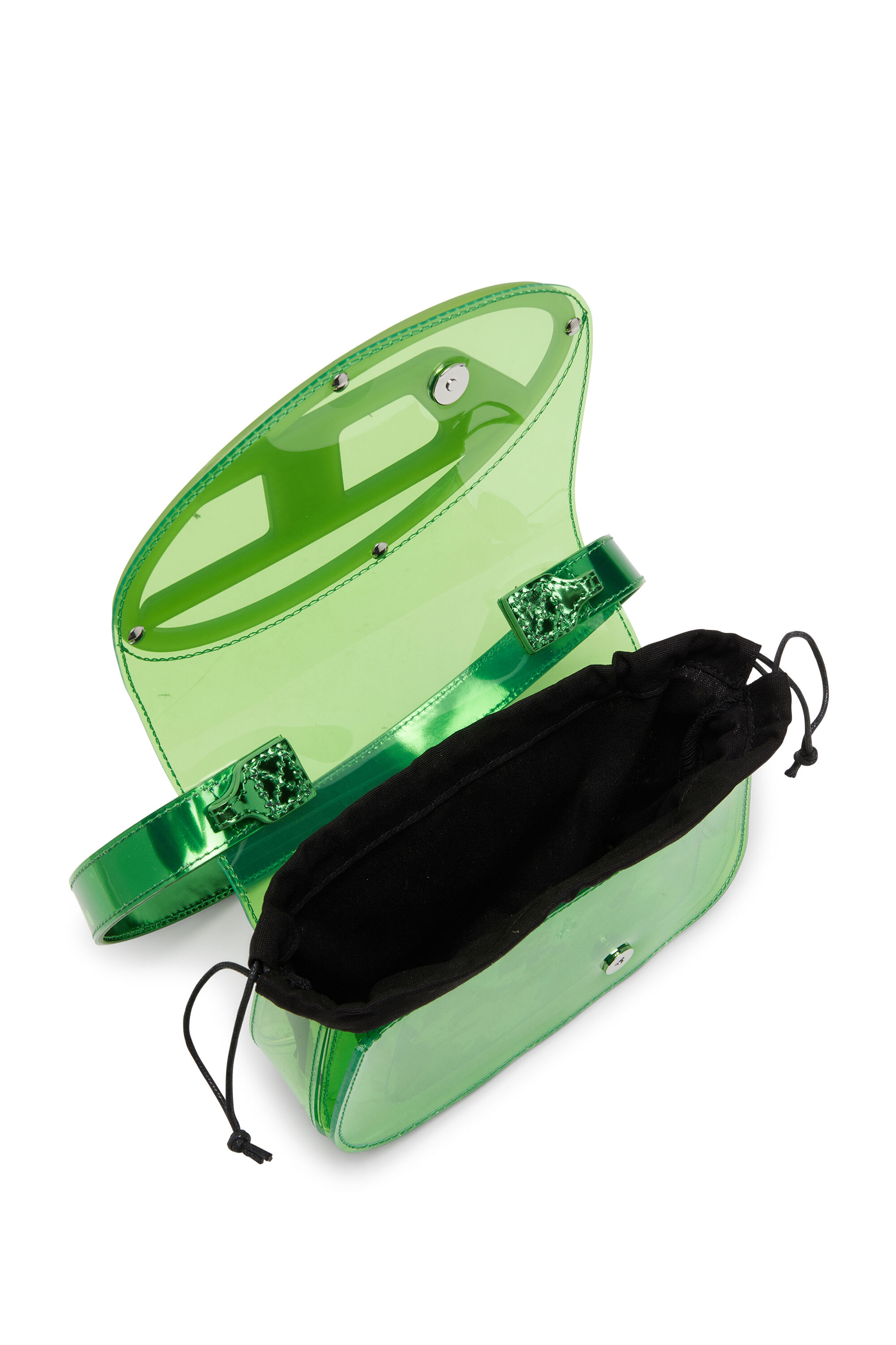 Women's 1DR-Iconic shoulder bag in transparent TPU | Green | Diesel
