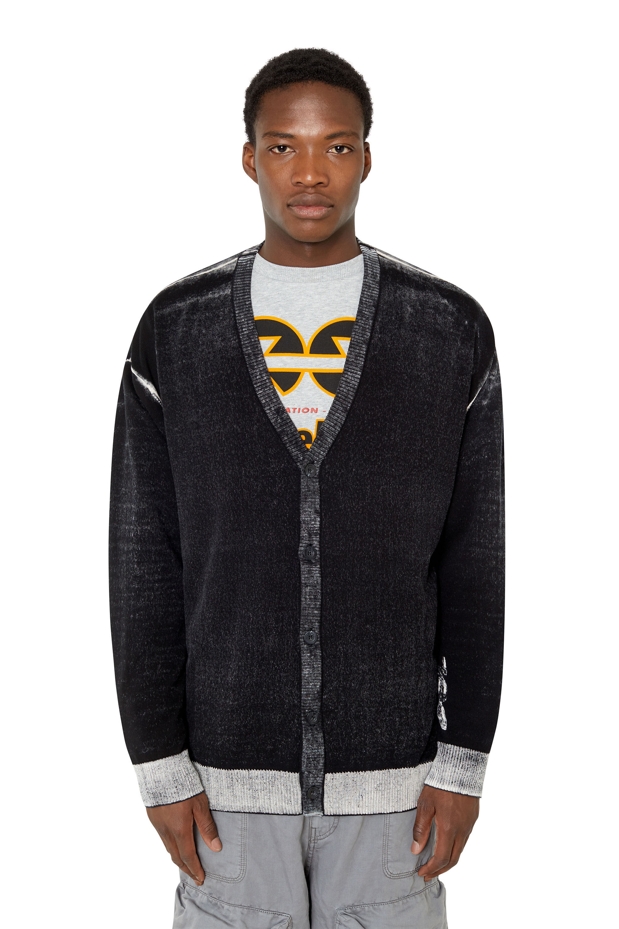 公式の店舗 with cardigan Treated Man: CARDIGAN K-LARENCE DSL Diesel | logo トップス