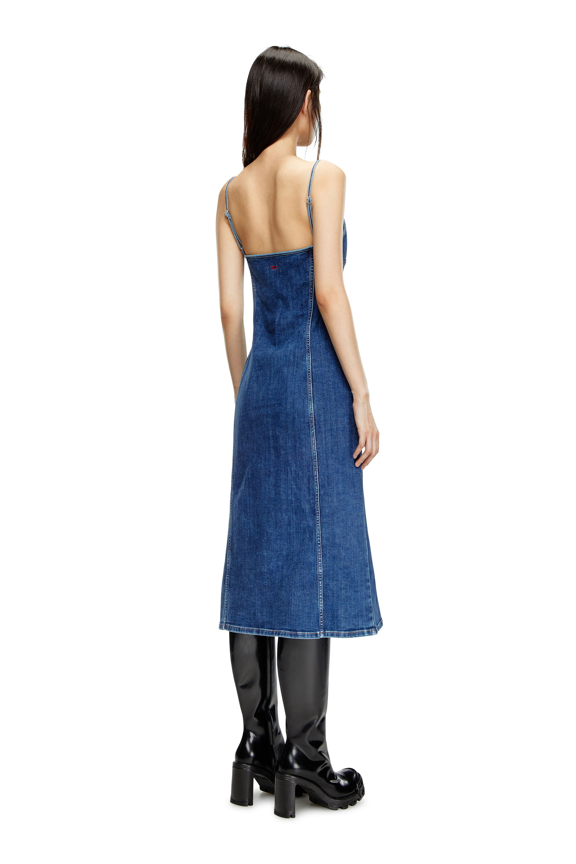 Women s Strappy midi dress in denim Blue Diesel