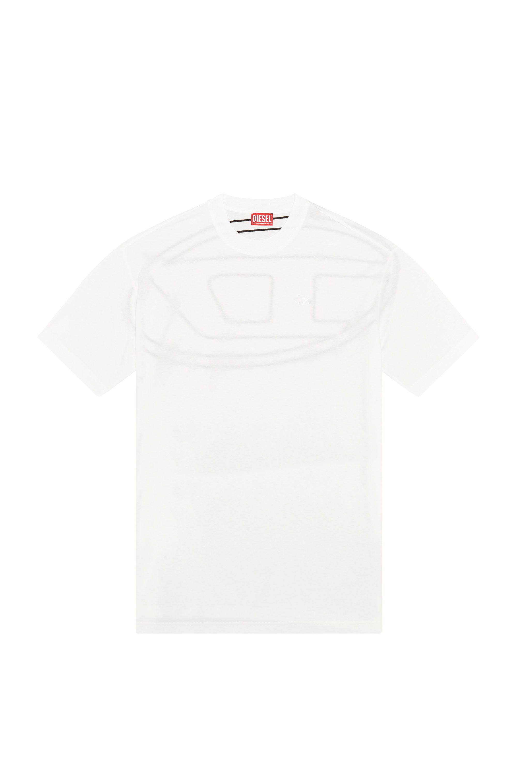 Men's oversized T-shirt with oval D embroidery | White | Diesel