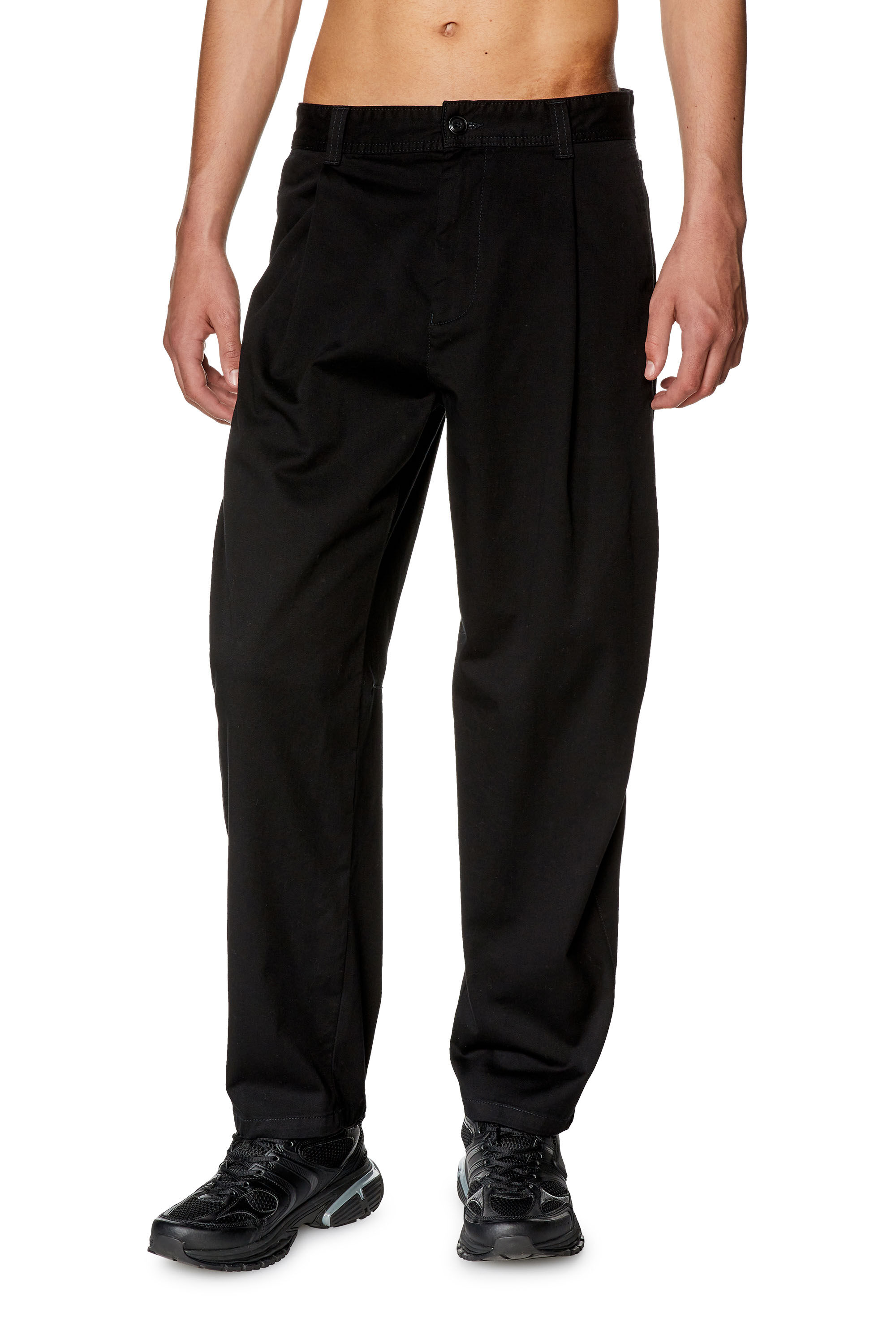 Men's Carrot pants in cotton gabardine | Black | Diesel