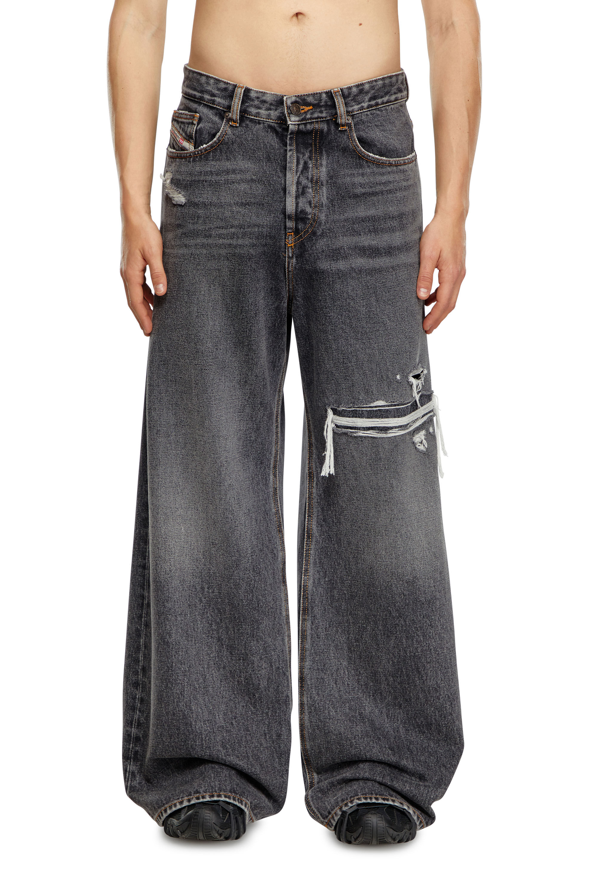 D RISE Man Straight Black Dark grey Jeans Diesel