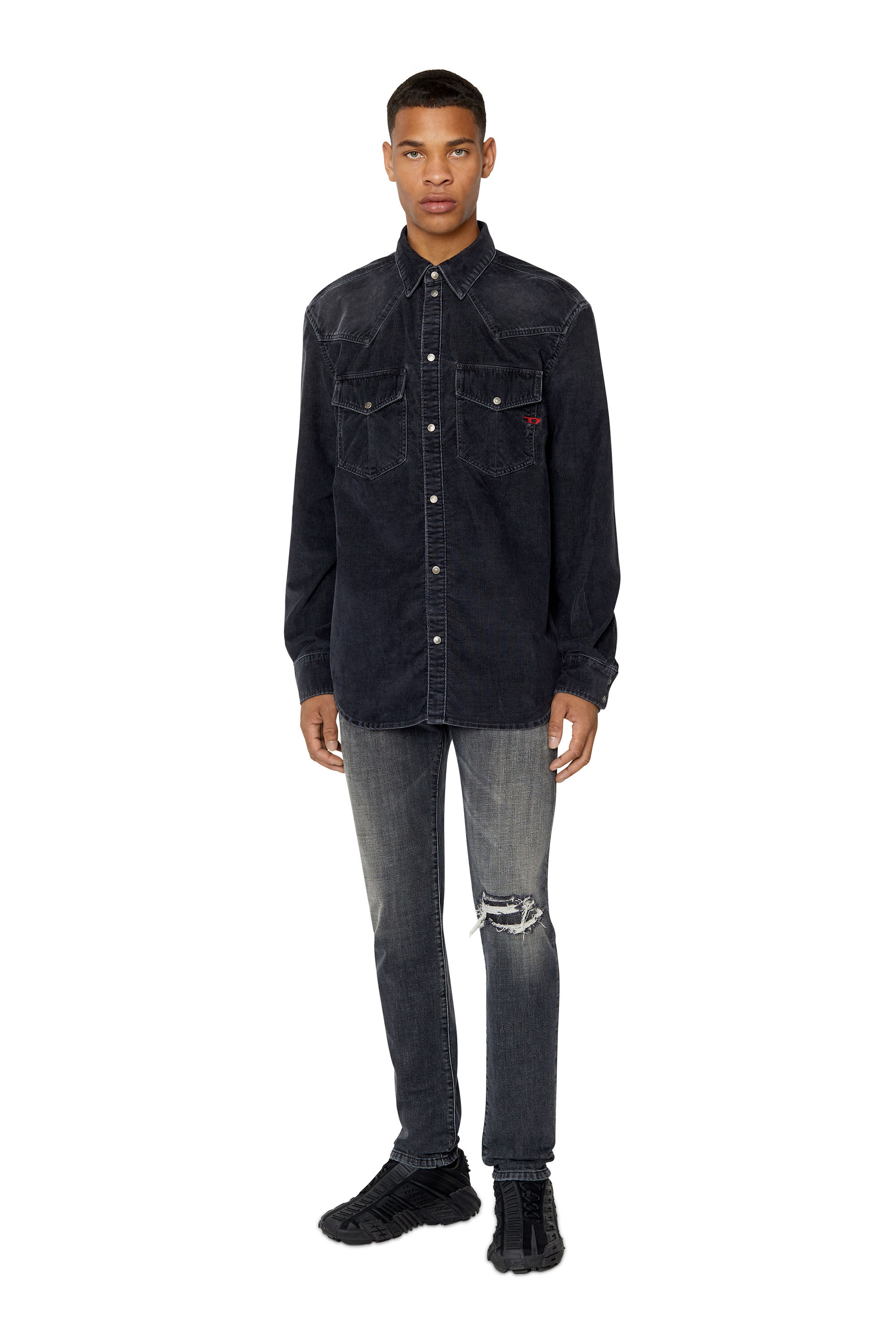 Diesel - 2019 D-Strukt 09F07 Slim Jeans, Black/Dark grey - Image 1