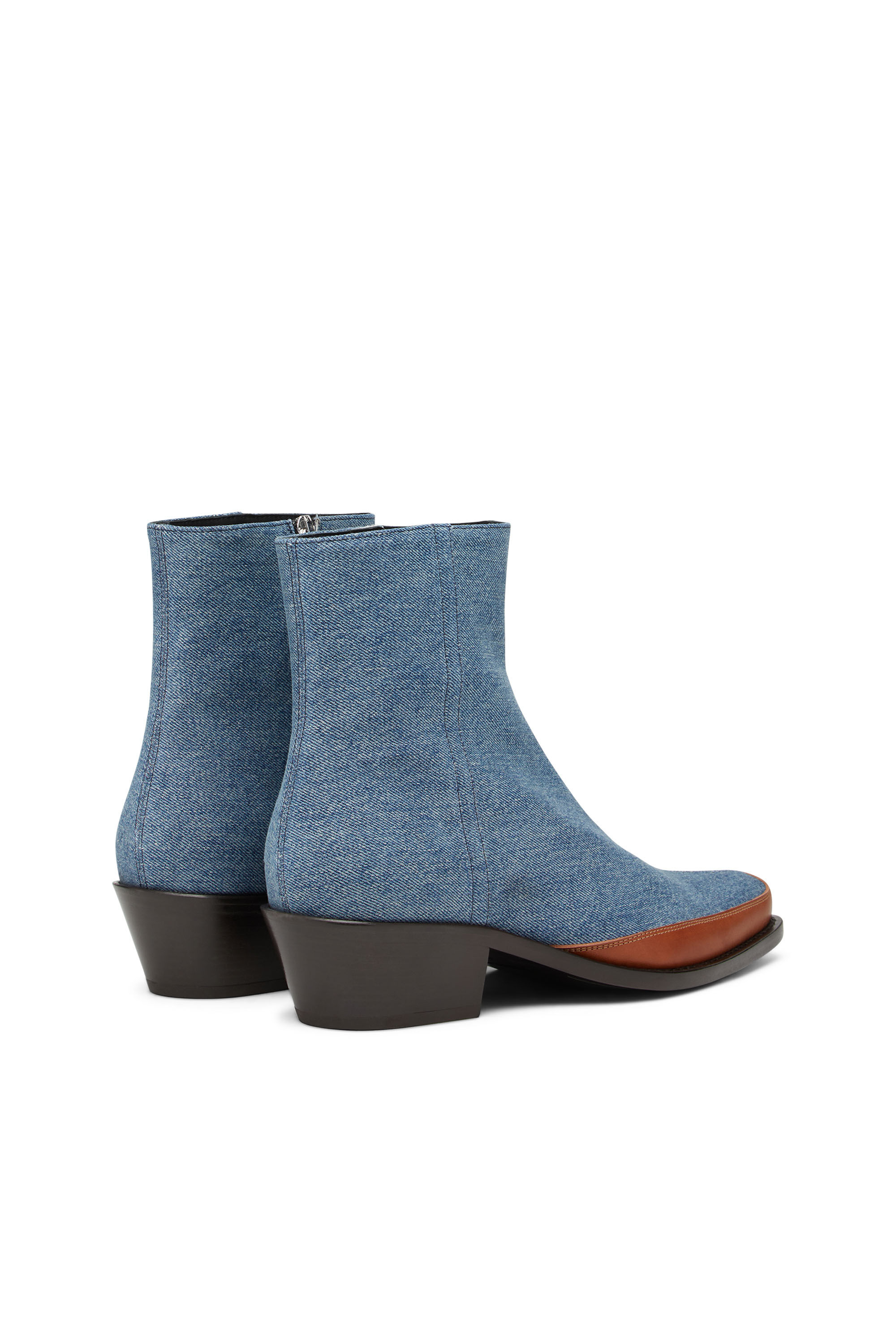 Square-toe denim ankle boots | Diesel