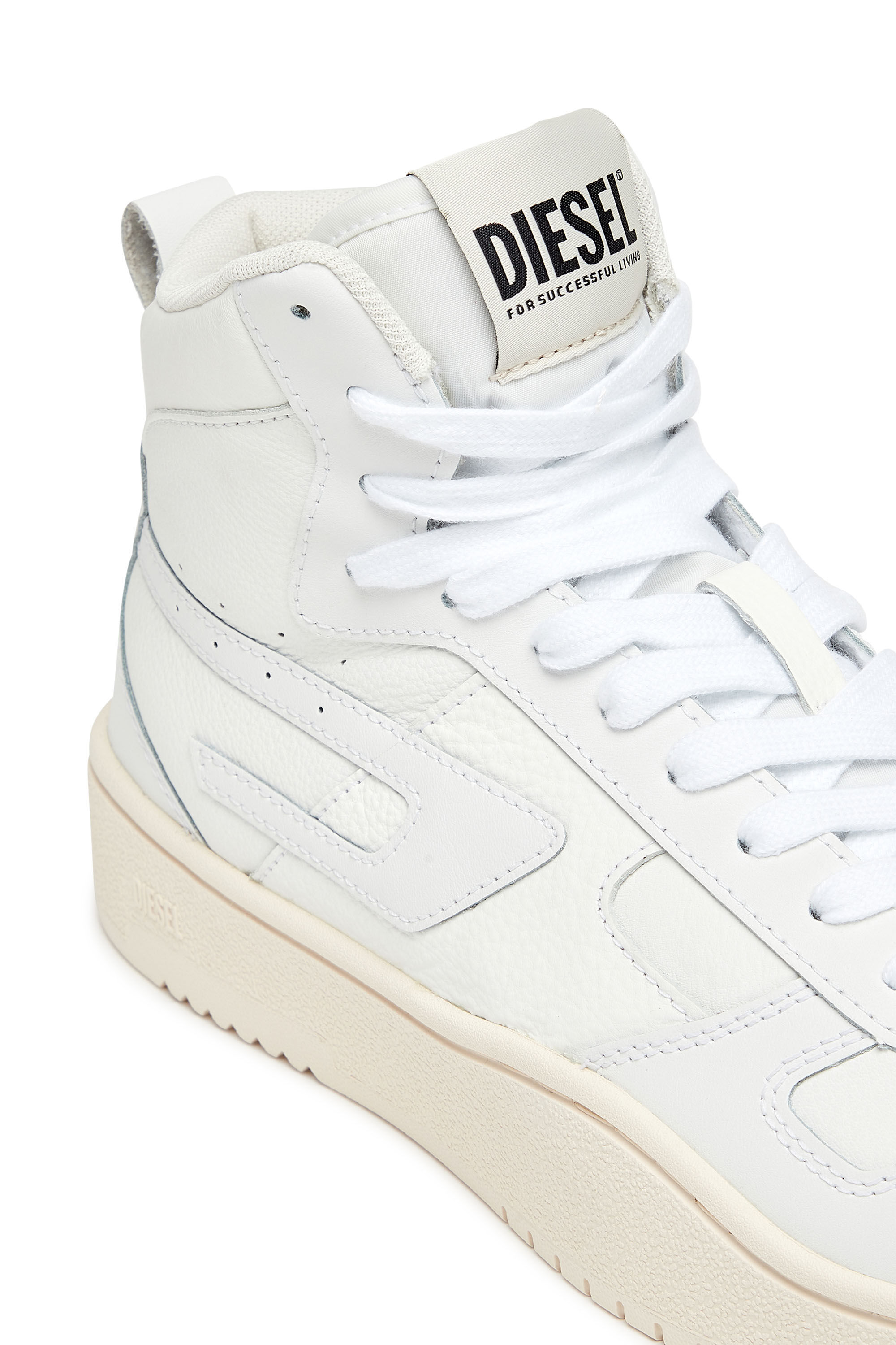Men s S Ukiyo V2 Mid High top sneakers with D branding White Diesel