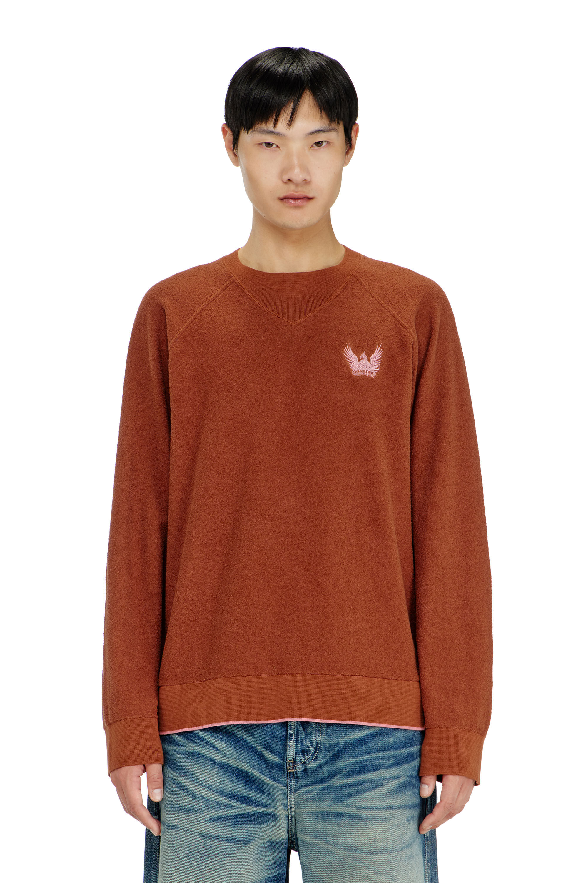 Diesel - K-RALFS, Man's Boucl&eacute; jumper with Phoenix embroidery in null - 3