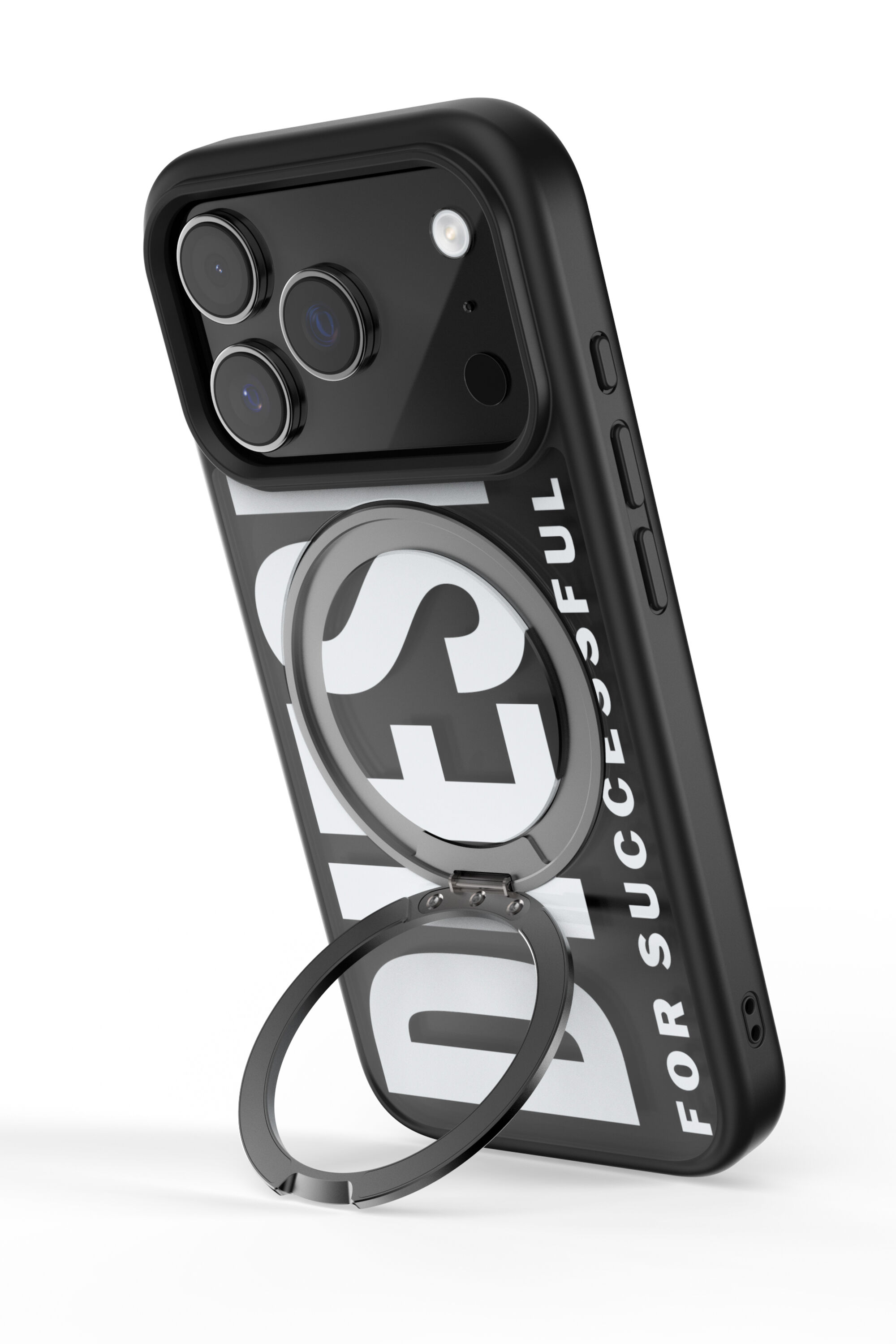 DIESEL Ring Stand Case iPhone 17 pro ケース iPhone 17 Proケース Ringstand MagSafe ブラック – MiraiSell