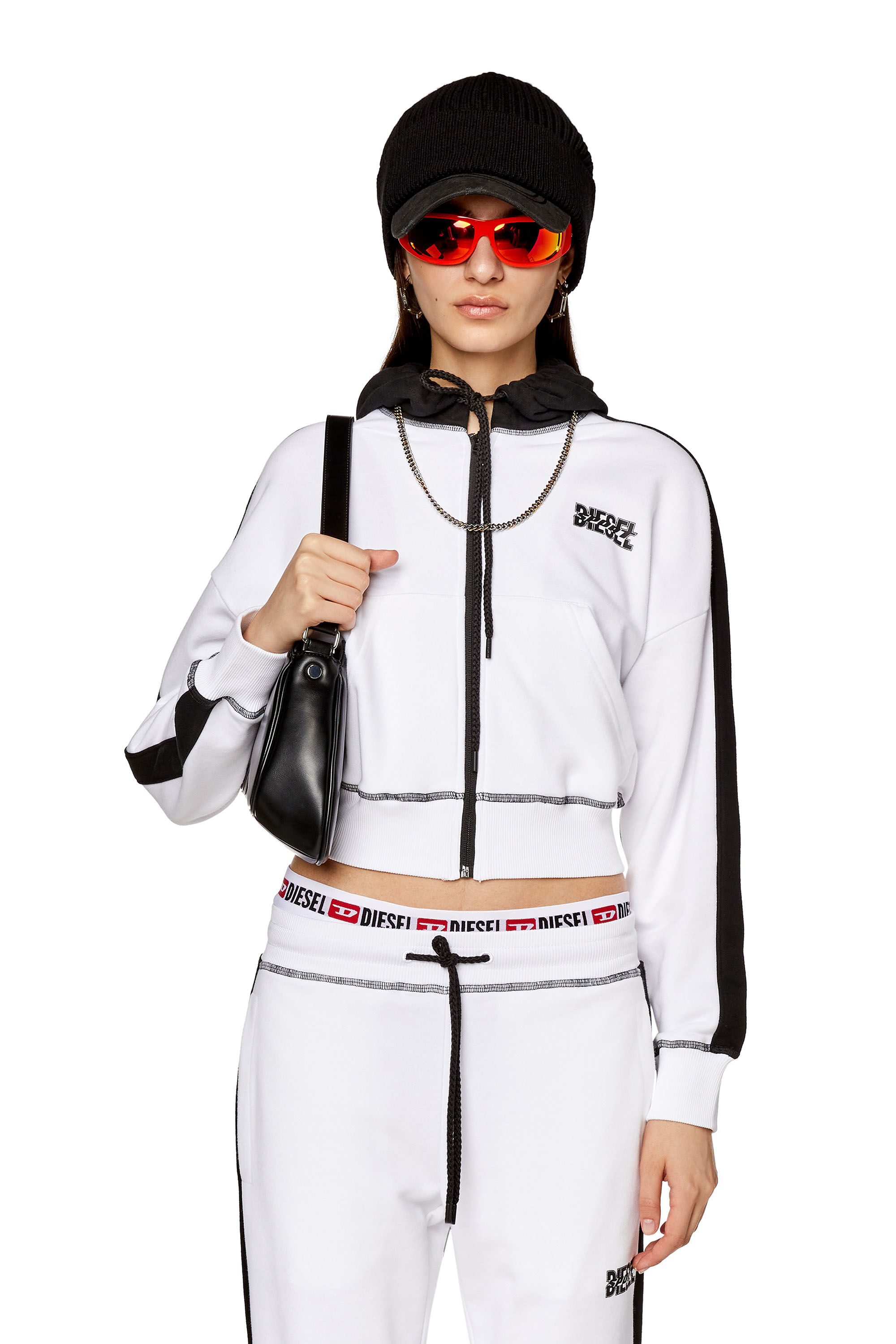 Women s Track jacket with contrast hood AWST DOLORES HT39 Diesel
