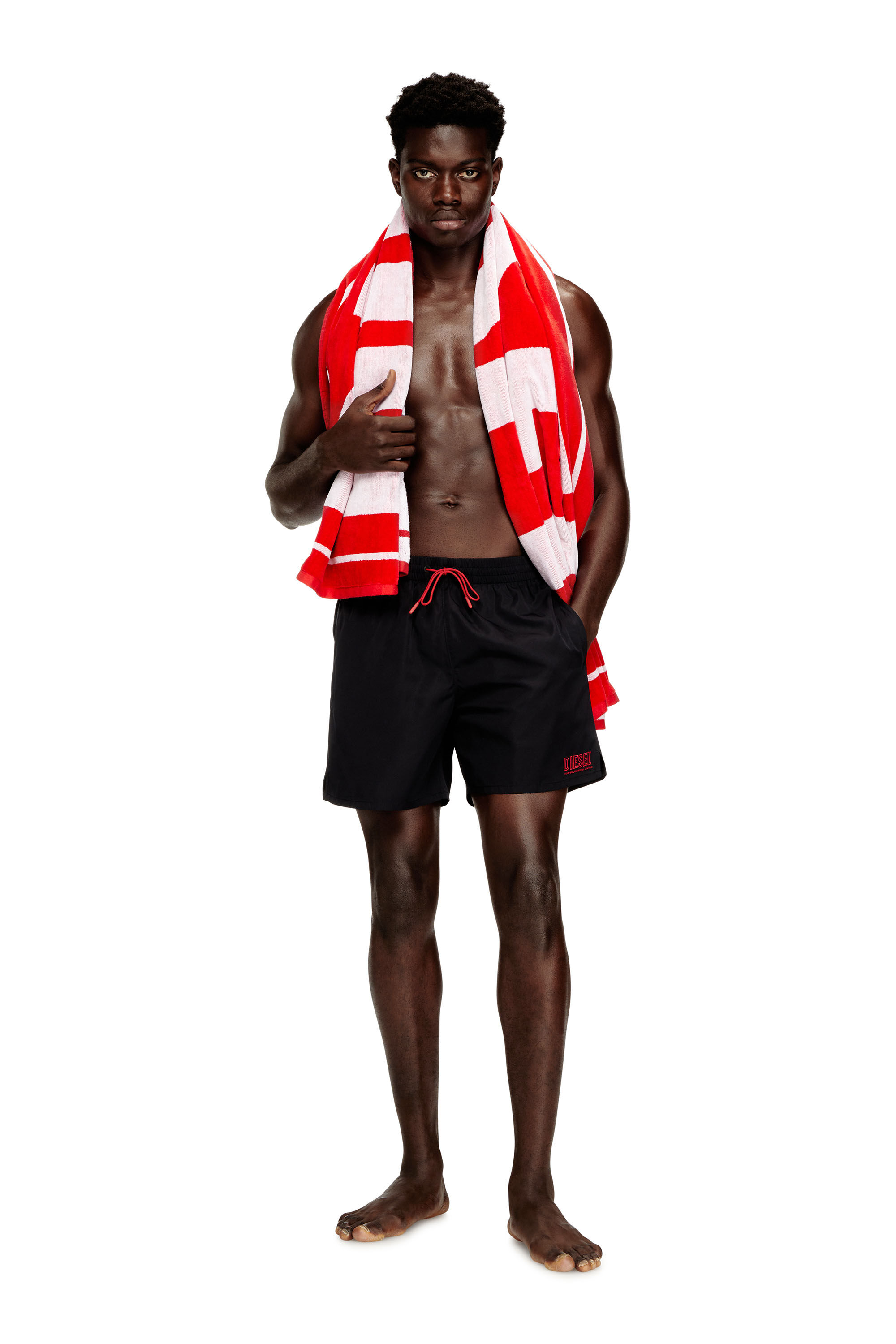 Men's Swim shorts with zip pocket | Black | Diesel GB